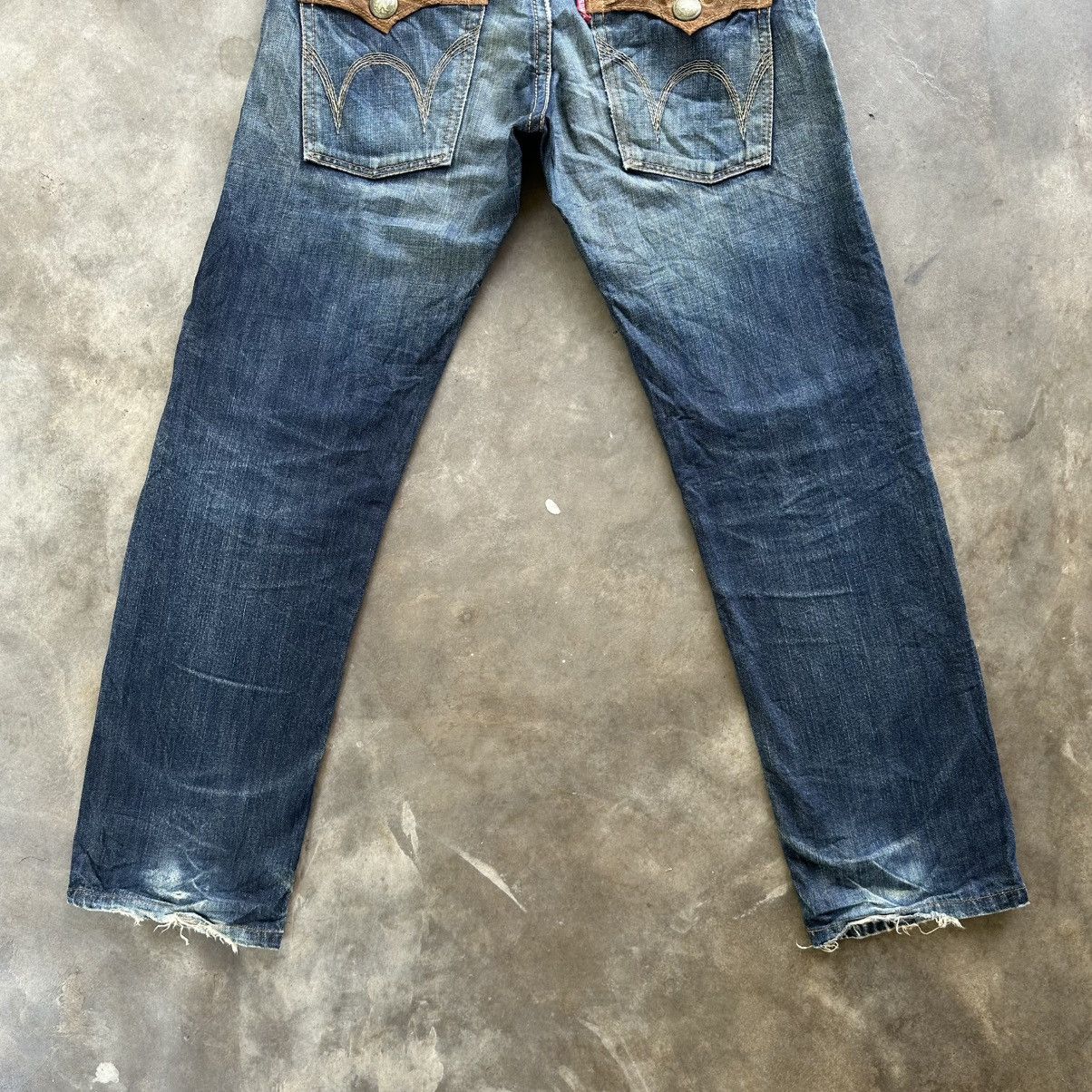 Japanese Brand Vintage Rusty Edwin Distressed Faded Denim Jean Pant W30 Size US 30 / EU 46 - 10 Thumbnail