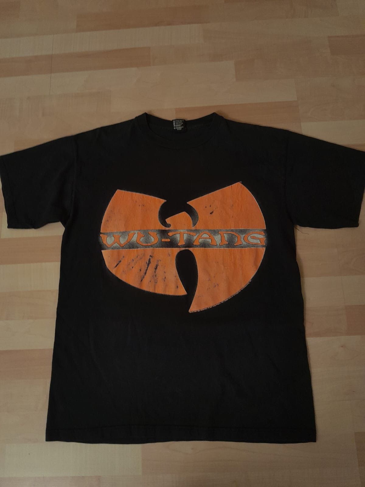 Image of Wu Tang Clan Vintage Wu-Tang Clan Bat Logo T-Shirt 1997 Polygram in Black, Men's (Size XL)