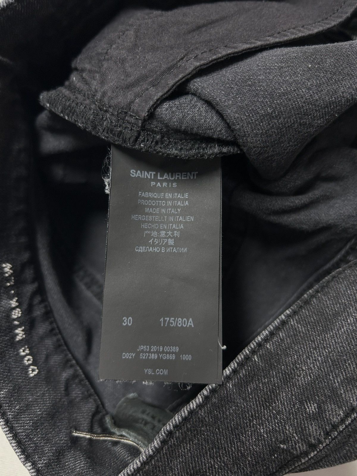 Saint Laurent Paris FW2018 D02 Distressed Waxed Denim Size US 30 / EU 46 - 12 Thumbnail