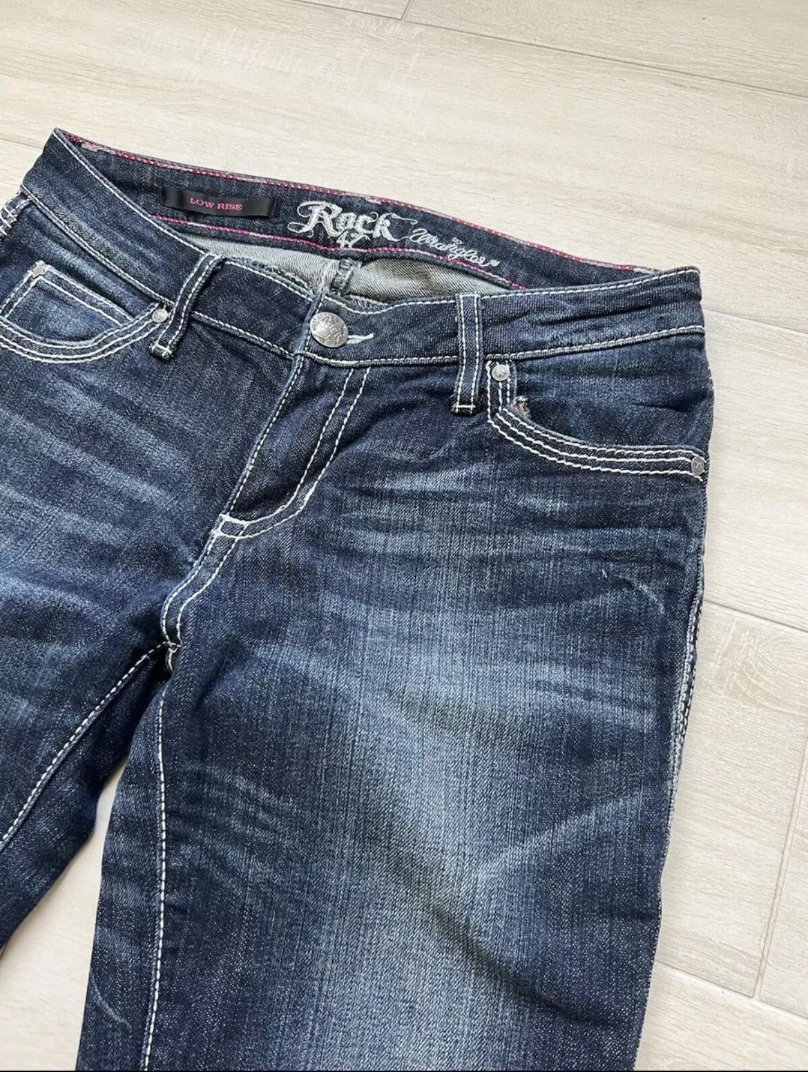 Vintage × Wrangler VTG women's jeans Wrangler Rock 47 Low Rise blue dark Cotton Size 34" / US 12 / IT 48 - 2 Thumbnail