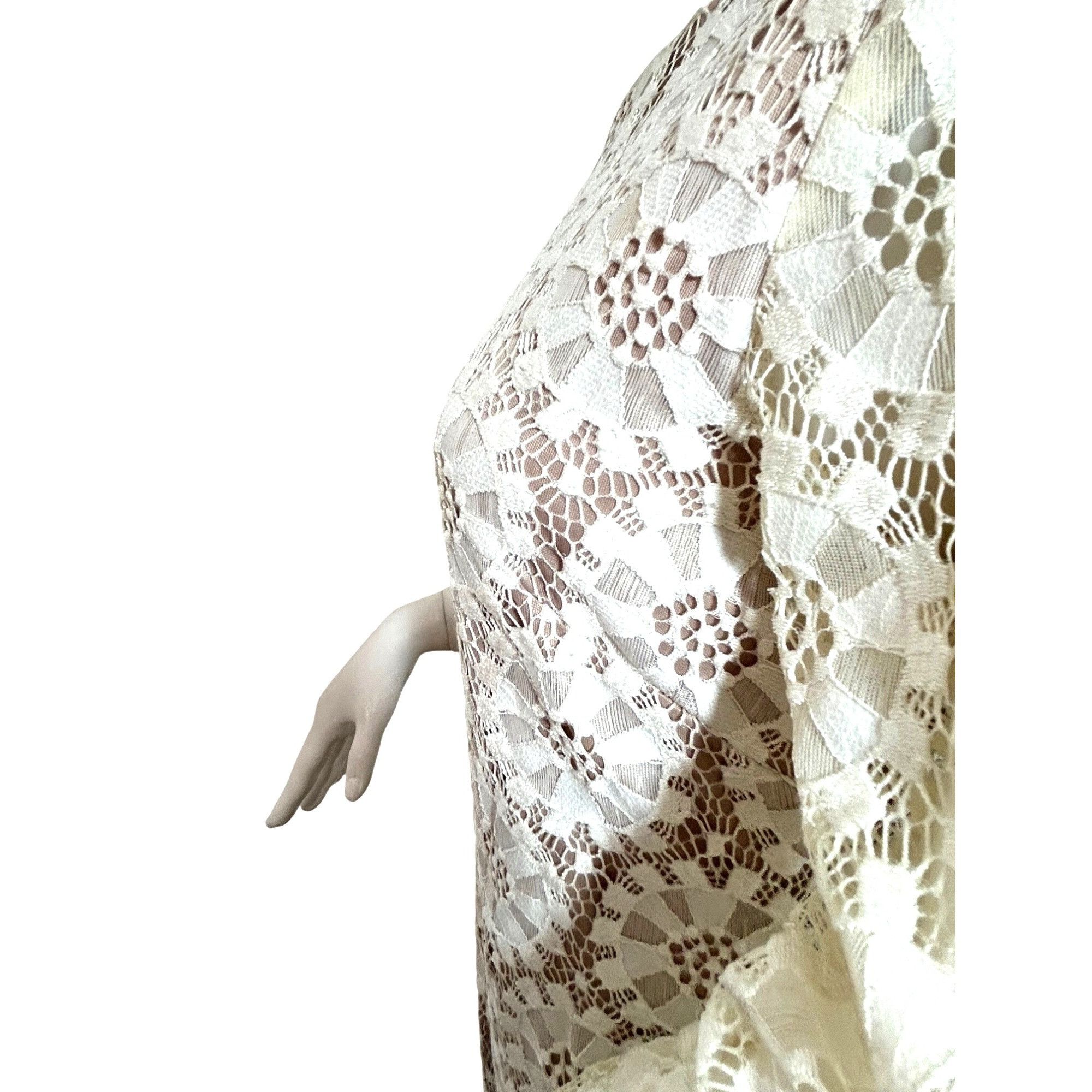 Vince Camuto Vince Camuto Dress Lace Overlay Ivory Taupe 8 Above Knee She Size M / US 6-8 / IT 42-44 - 13 Thumbnail