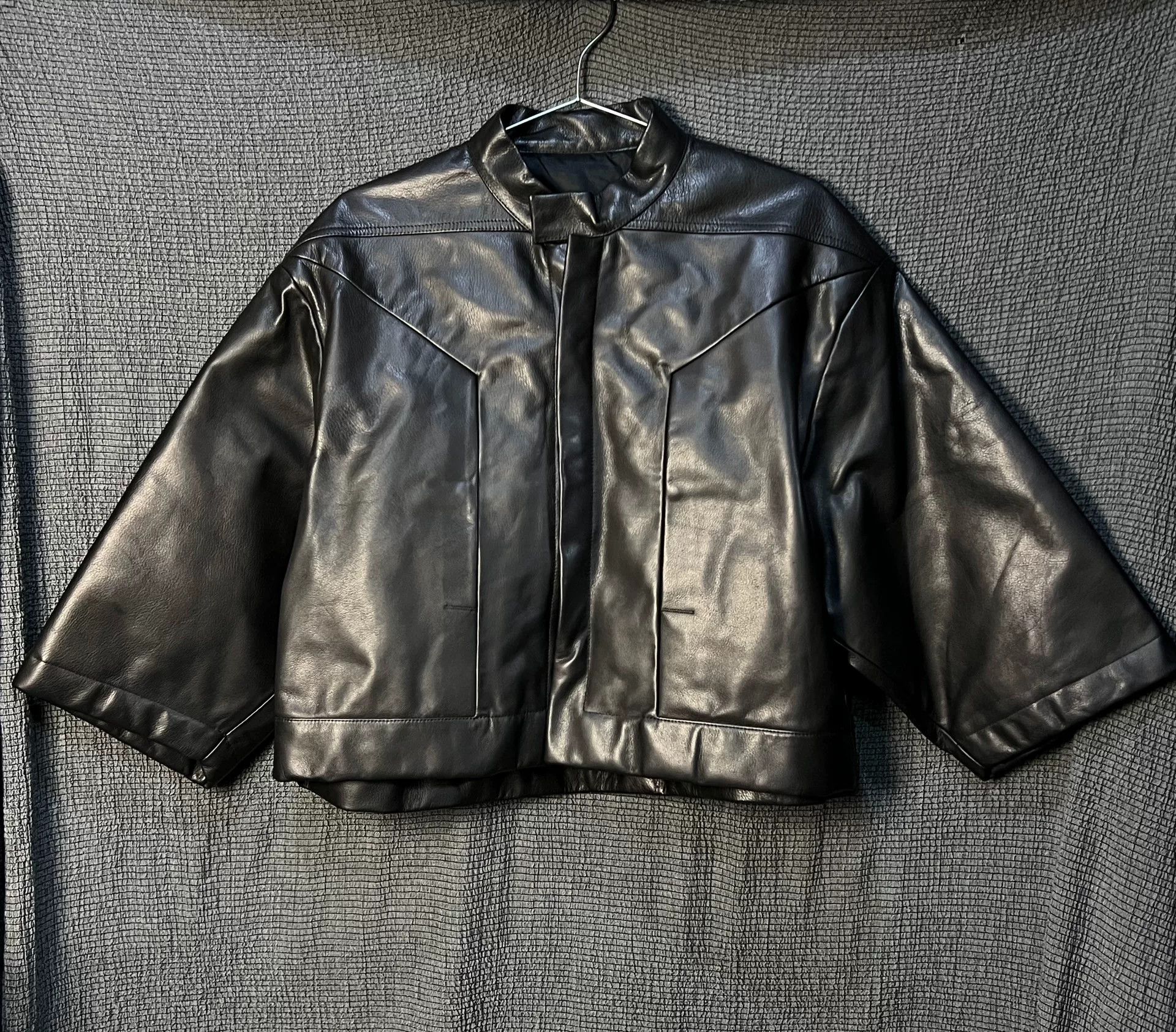 Rick Owens rick owens black leather cropped jacket Size US L / EU 52-54 / 3 - 1 Thumbnail
