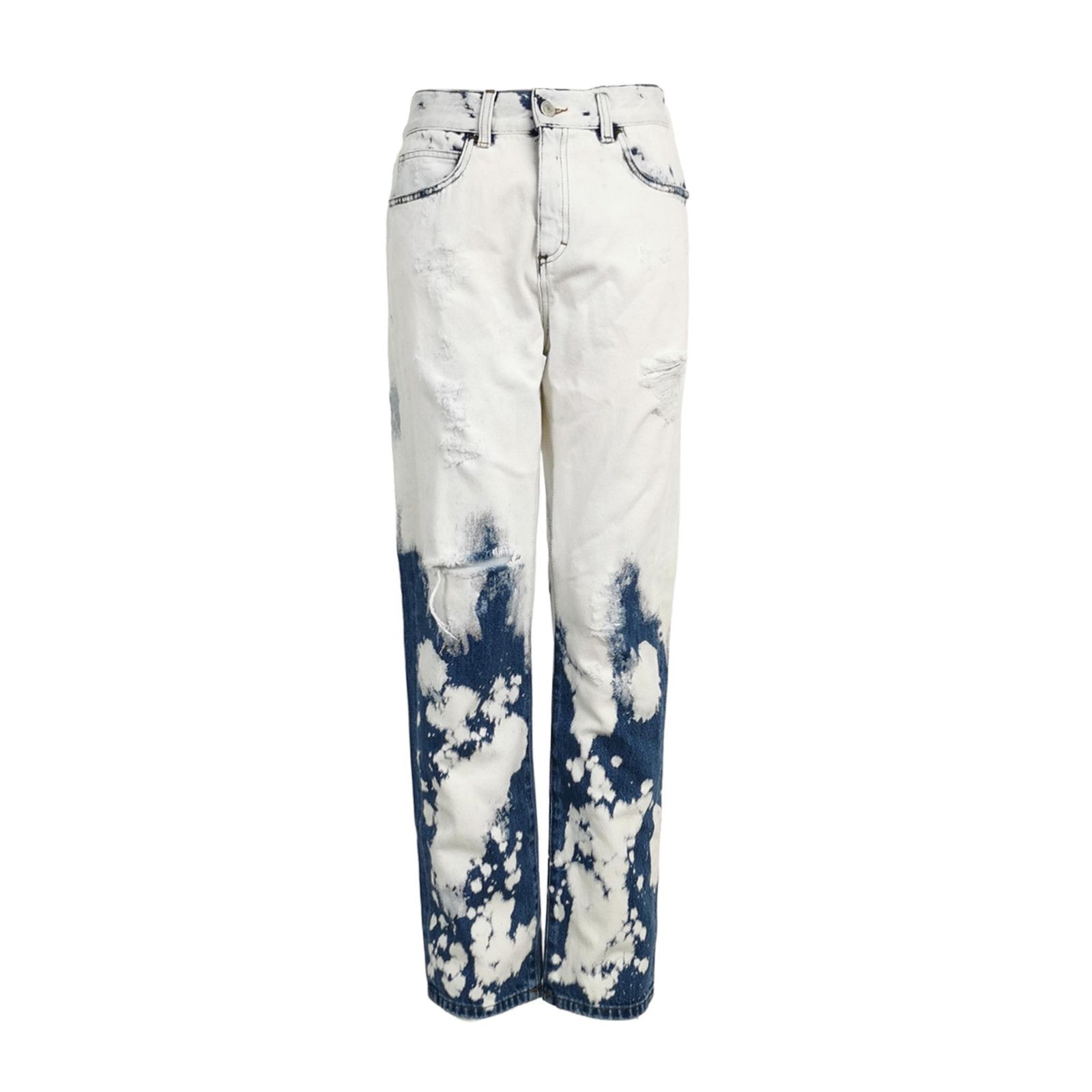 Gucci Cotton Color-Block Distressed Pants S