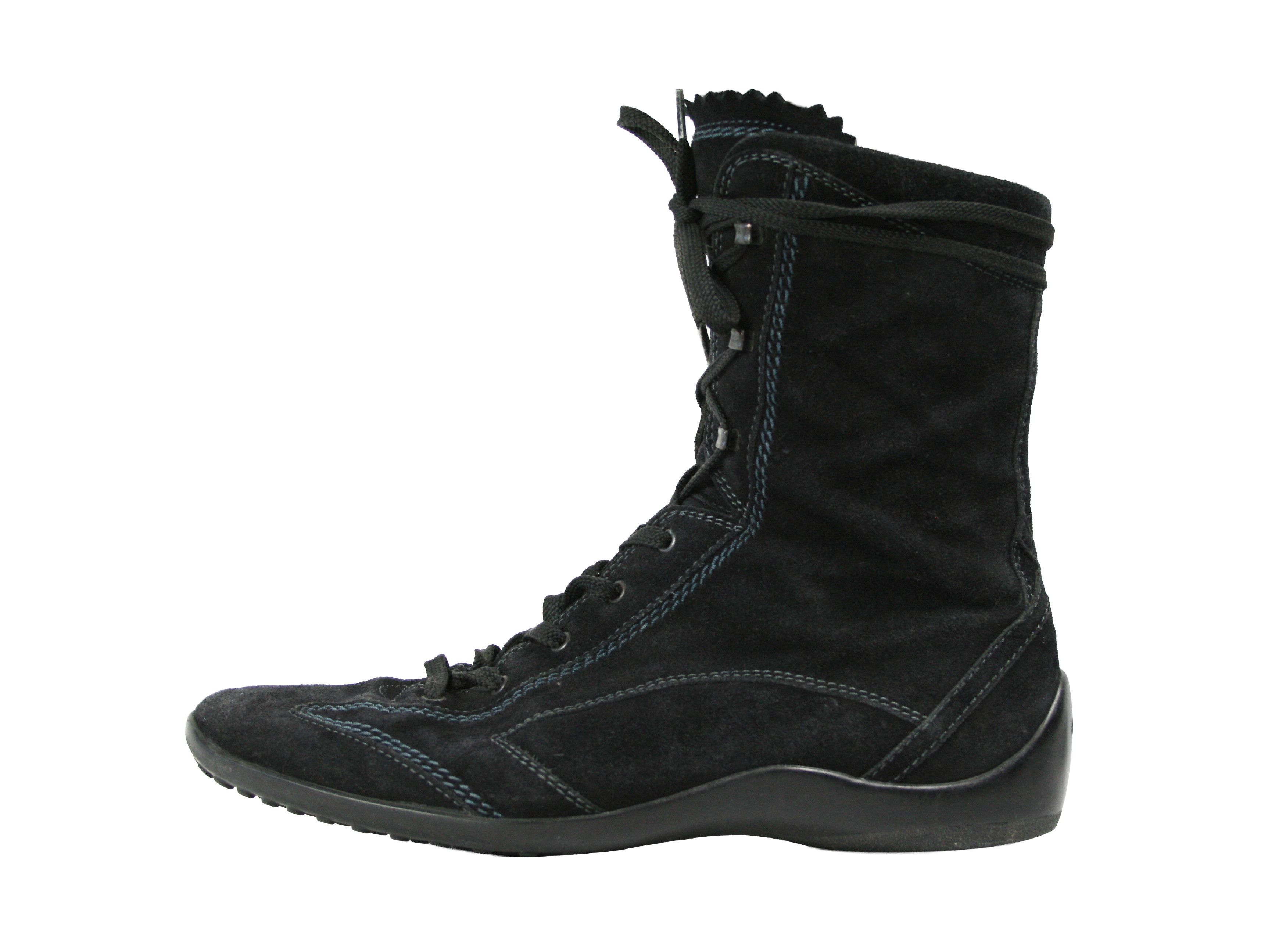 Tod's Boxeur Moto Racing Lace Up Suede Boots Size US 8.5 / IT 38.5 - 2 Thumbnail