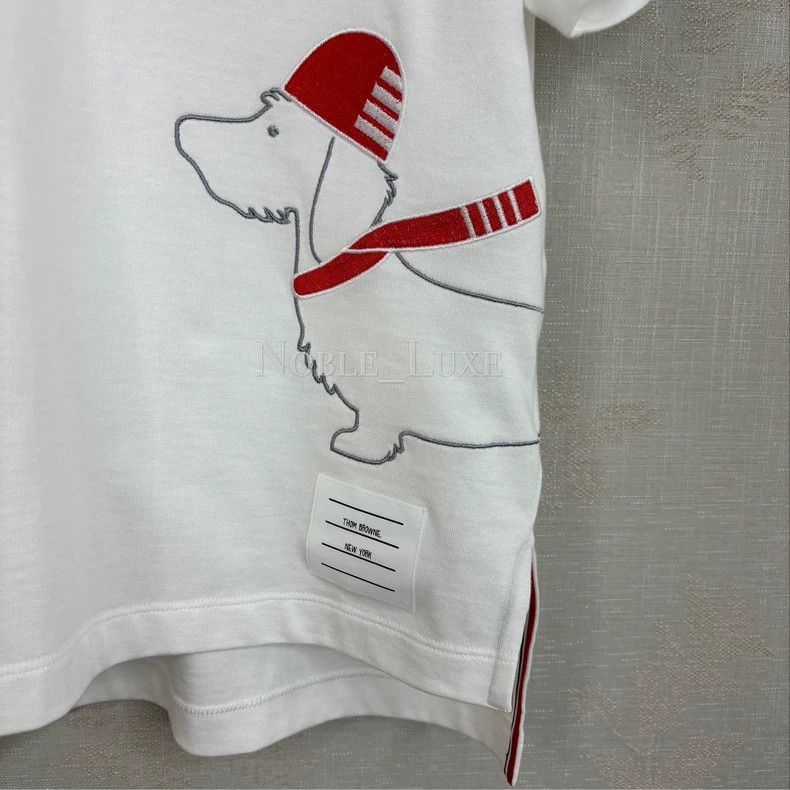 Thom Browne Thom Browne White dog embroidered short sleeves Size US XXS / EU 40 - 4 Thumbnail