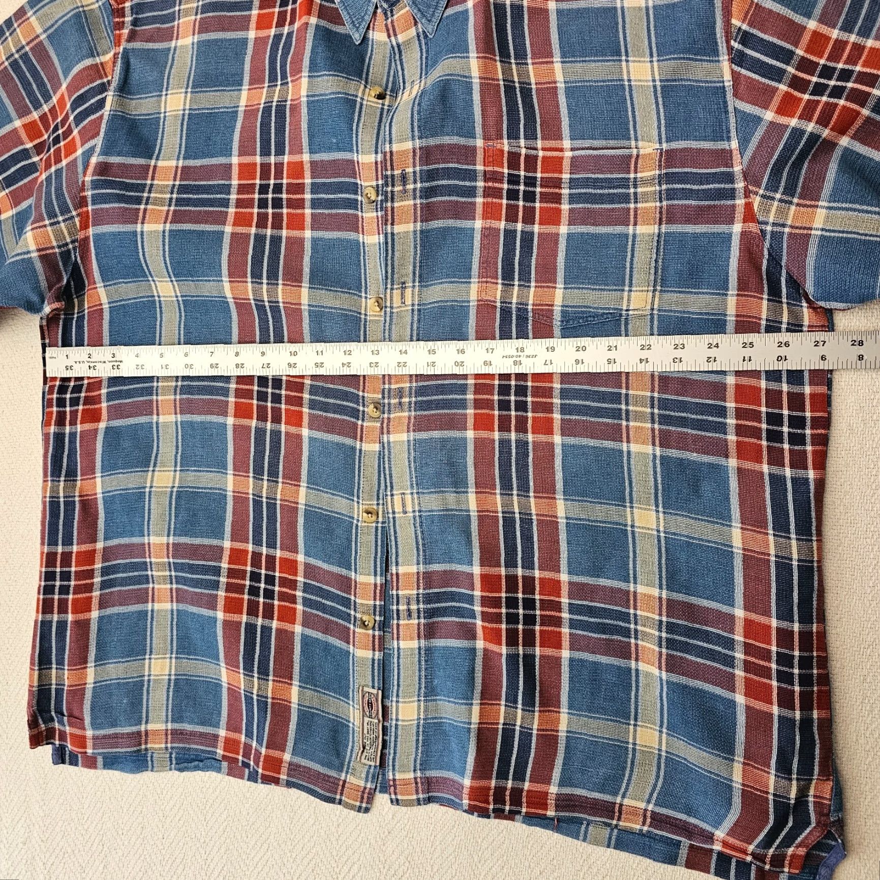 Vintage VINTAGE County Seat Shirt Western Denim Plaid Button-Up XL Blue Men’s Short Sleeve Shirt - 1960s-70s Inspired Size US XL / EU 56 / 4 - 6 Thumbnail