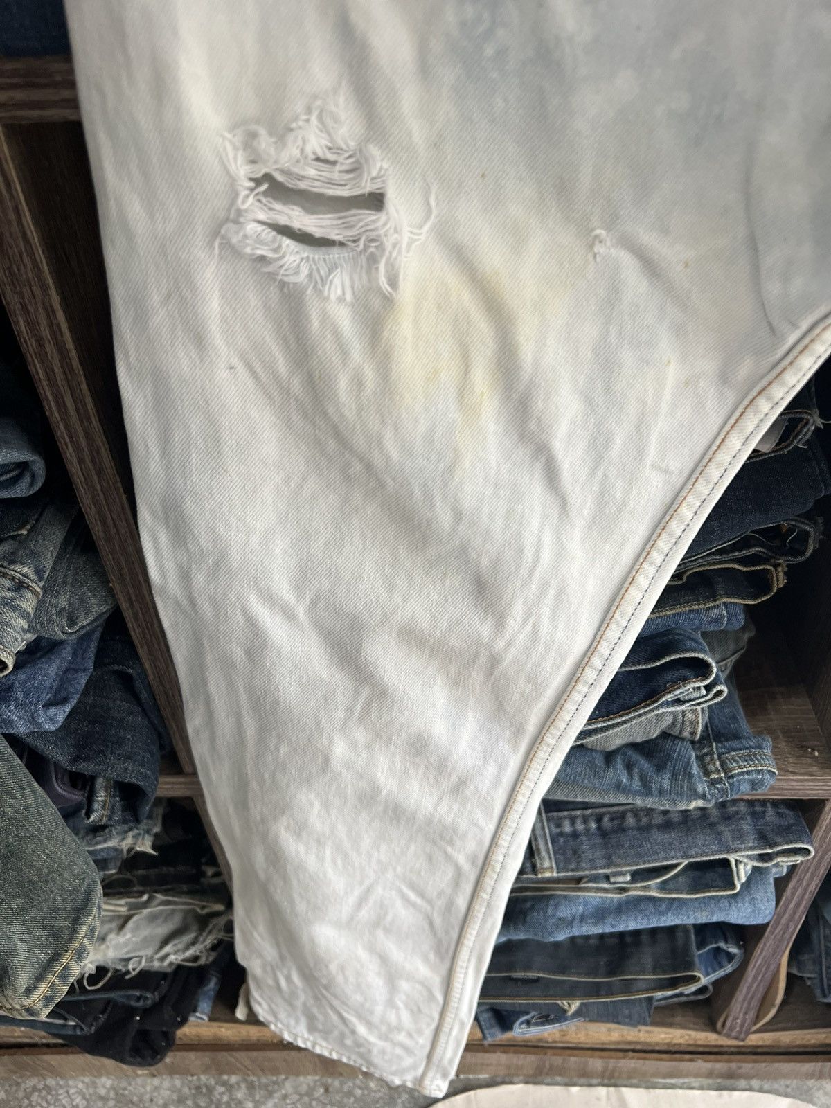 Levi's 🔥Vintage Levis 6501 Distressed Denim Size 28" / US 6 / IT 42 - 15 Thumbnail