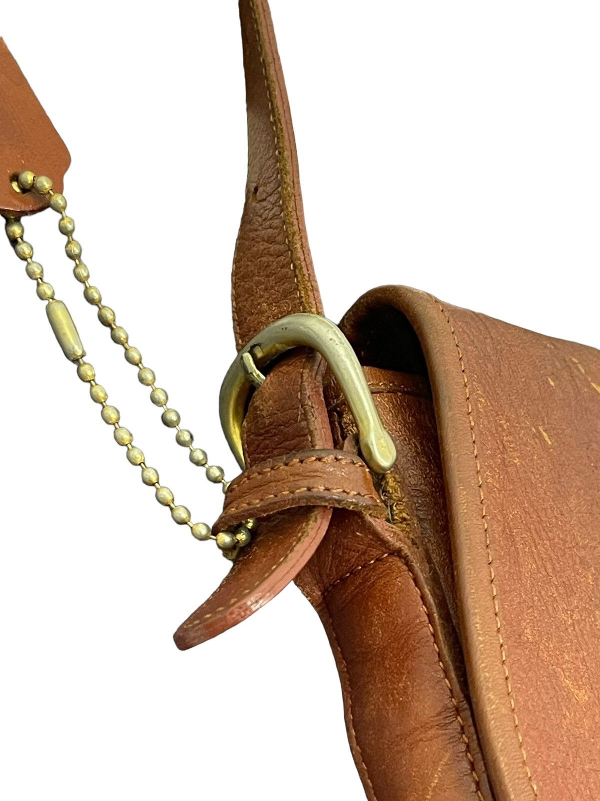 Japanese Brand Full Leather Patina Wako Cross Body Bag 4🟩 Size ONE SIZE - 11 Thumbnail