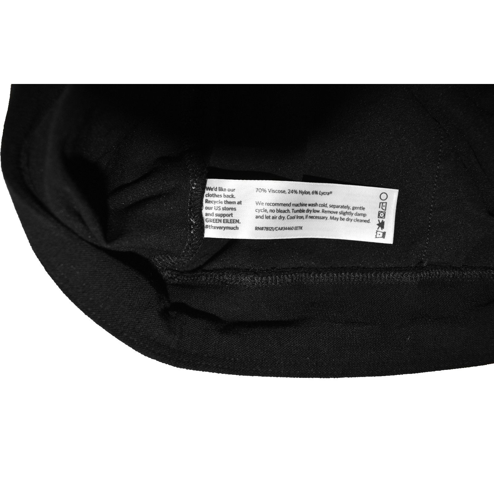 Eileen Fisher EILEEN FISHER Black Viscose Blend Waistband Pants Size M Size 33" - 4 Thumbnail