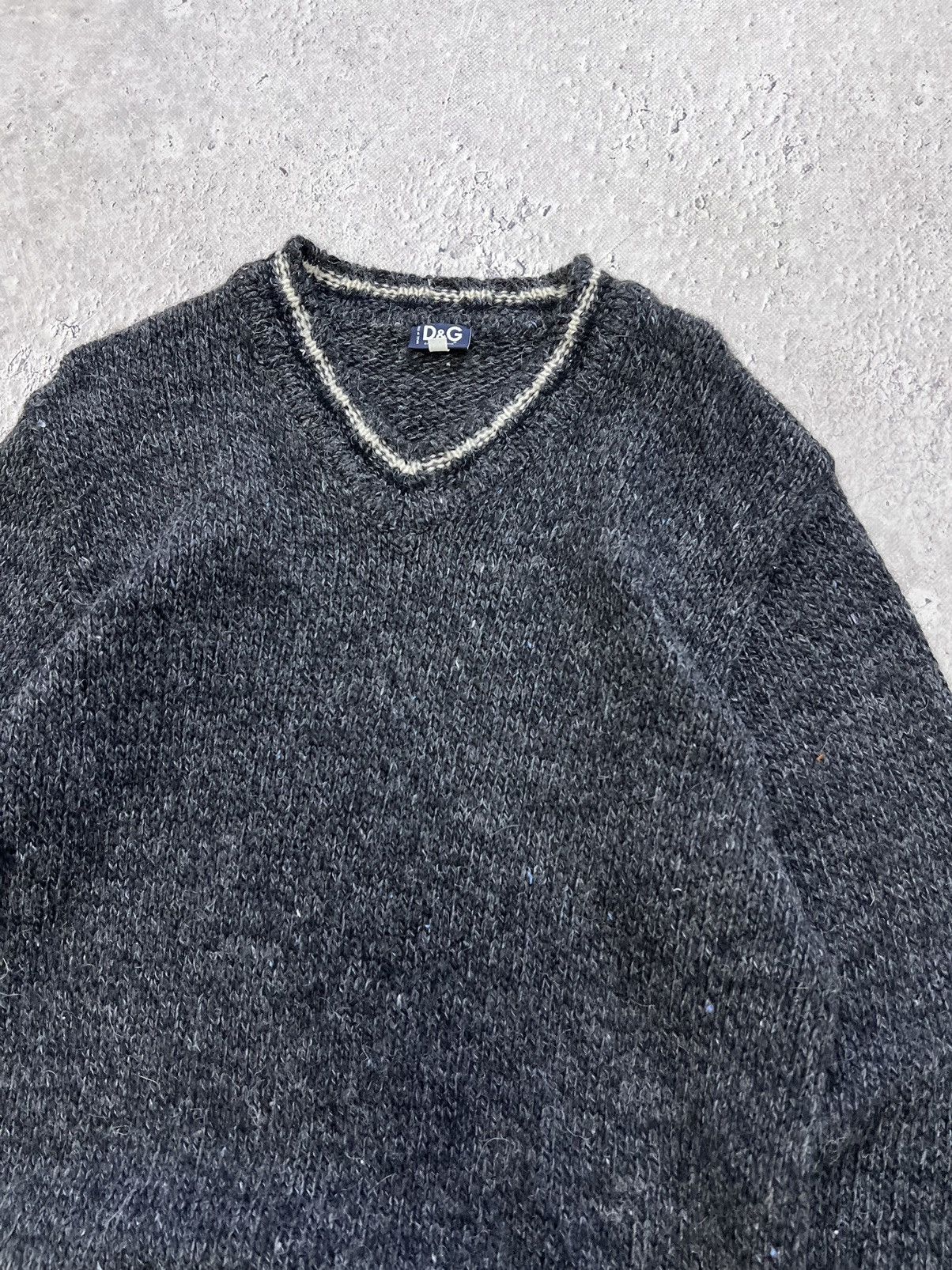 Dolce & Gabbana × Vintage Vintage Dolce Gabbana Big Logo Knit Sweater Striped 90s Size US XL / EU 56 / 4 - 4 Thumbnail