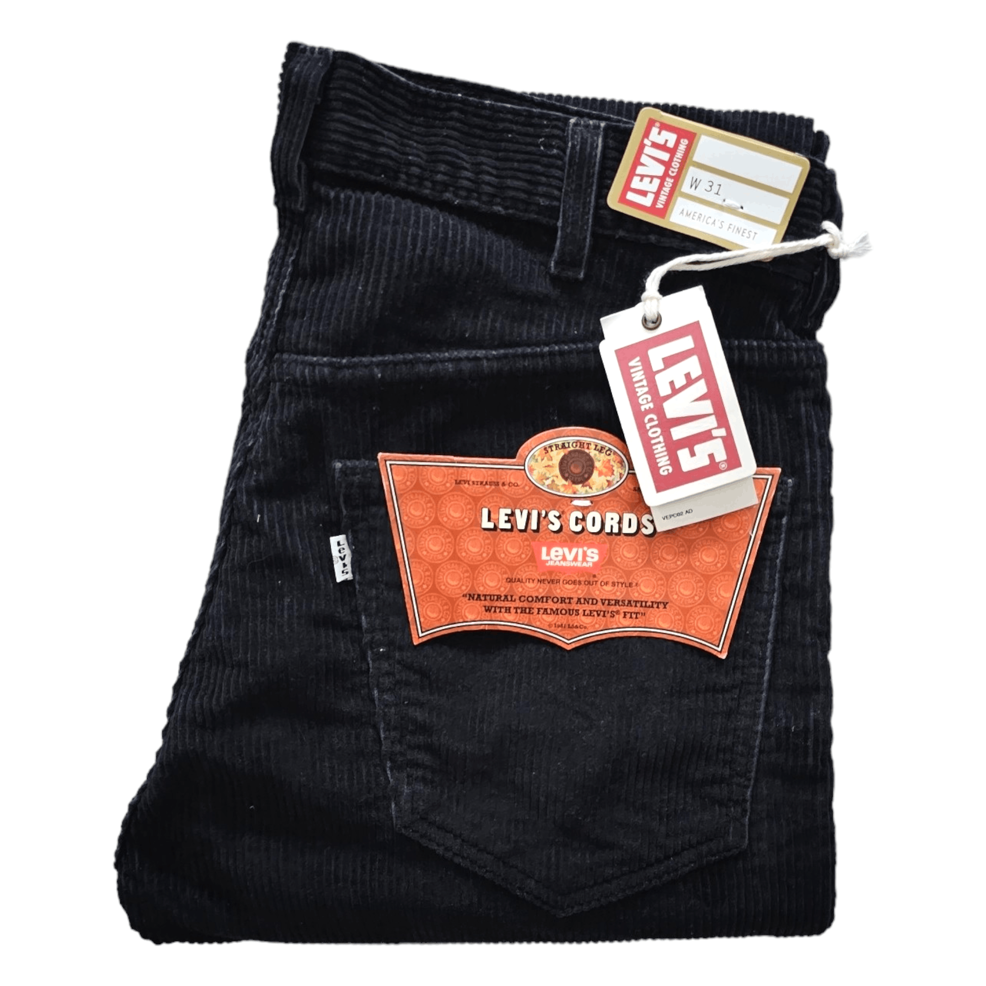 Image of Levis Vintage Clothing Lvc Levi's Vintage Clothing 1970S 519 Corduroy Pant Repro in Black (Size 31)