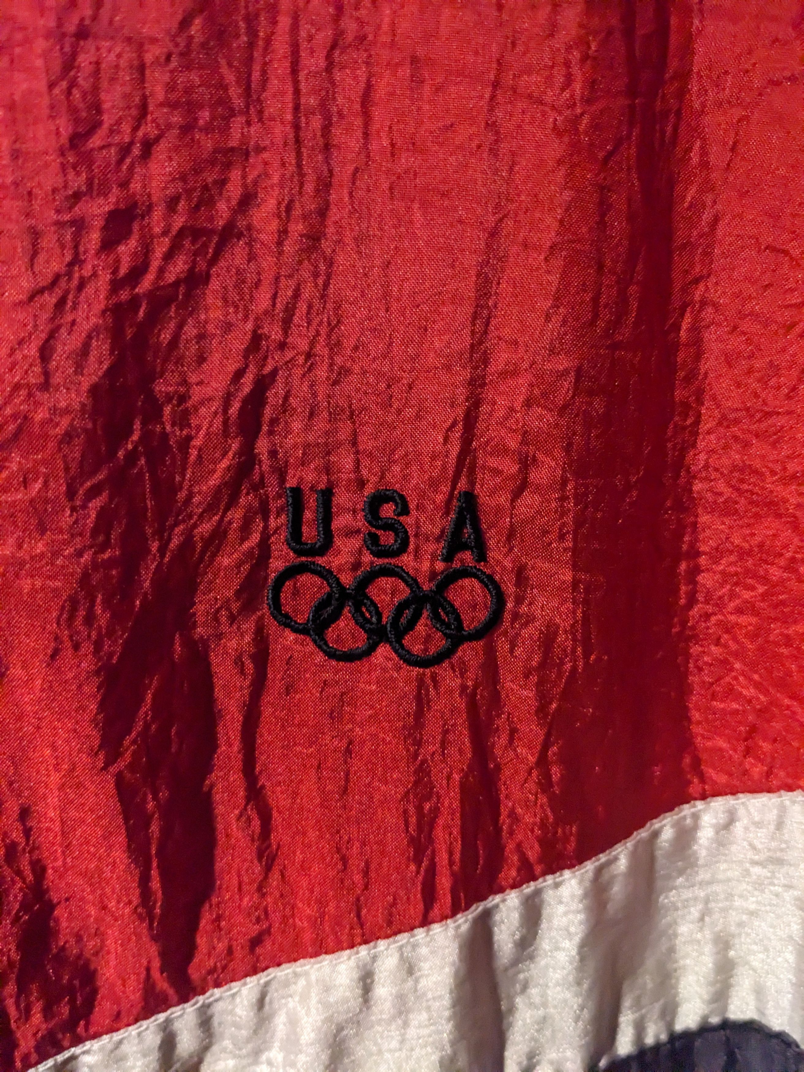 USA Olympics × Vintage Vintage 90s USA Olympics X-Large Full Zip Windbreaker Jacket Size US XL / EU 56 / 4 - 2 Thumbnail