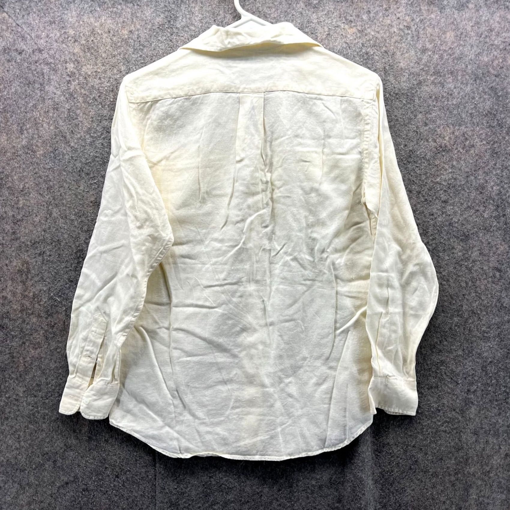 Polo Ralph Lauren VINTAGE Ralph Lauren Sport Shirt Women 2 Button-Up Linen Yellow Long Sleeve Casual, Party/Cocktail, Travel Womens Size XS / US 0-2 / IT 36-38 - 2 Thumbnail