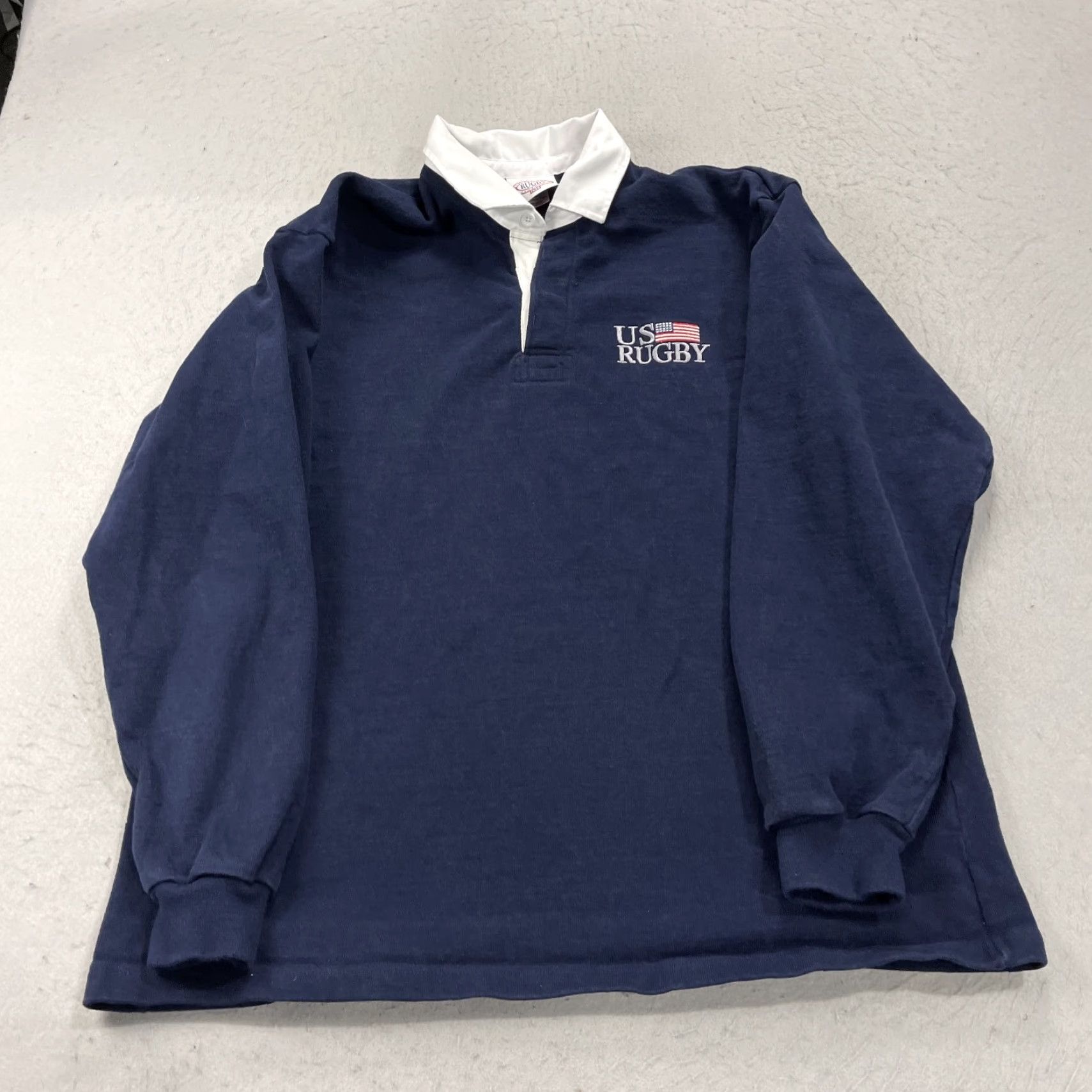 Vintage VINTAGE Rugby Polo Shirt Mens 4XL Blue Heavy Cotton United States USA 90s Size US XXL / EU 58 / 5 - 2 Thumbnail