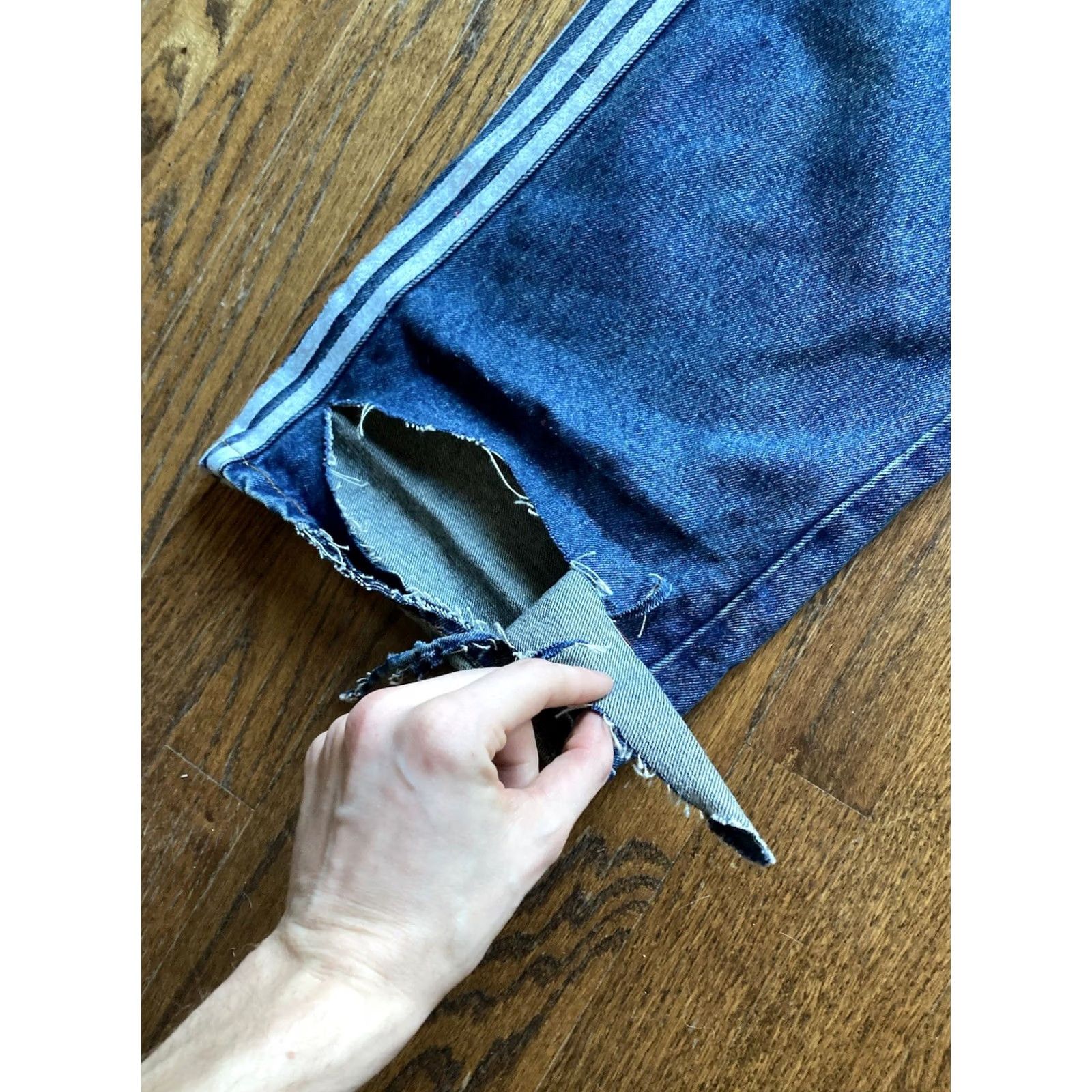 Denime Vale Forever Jeans Mens 38 Baggy Y2K Cargo Stacked Racer Blue Denim Hip Hop Mens Wide-Leg 34 Inseam Color Blue Size 38 Hip Hop Size US 38 / EU 54 - 5 Thumbnail