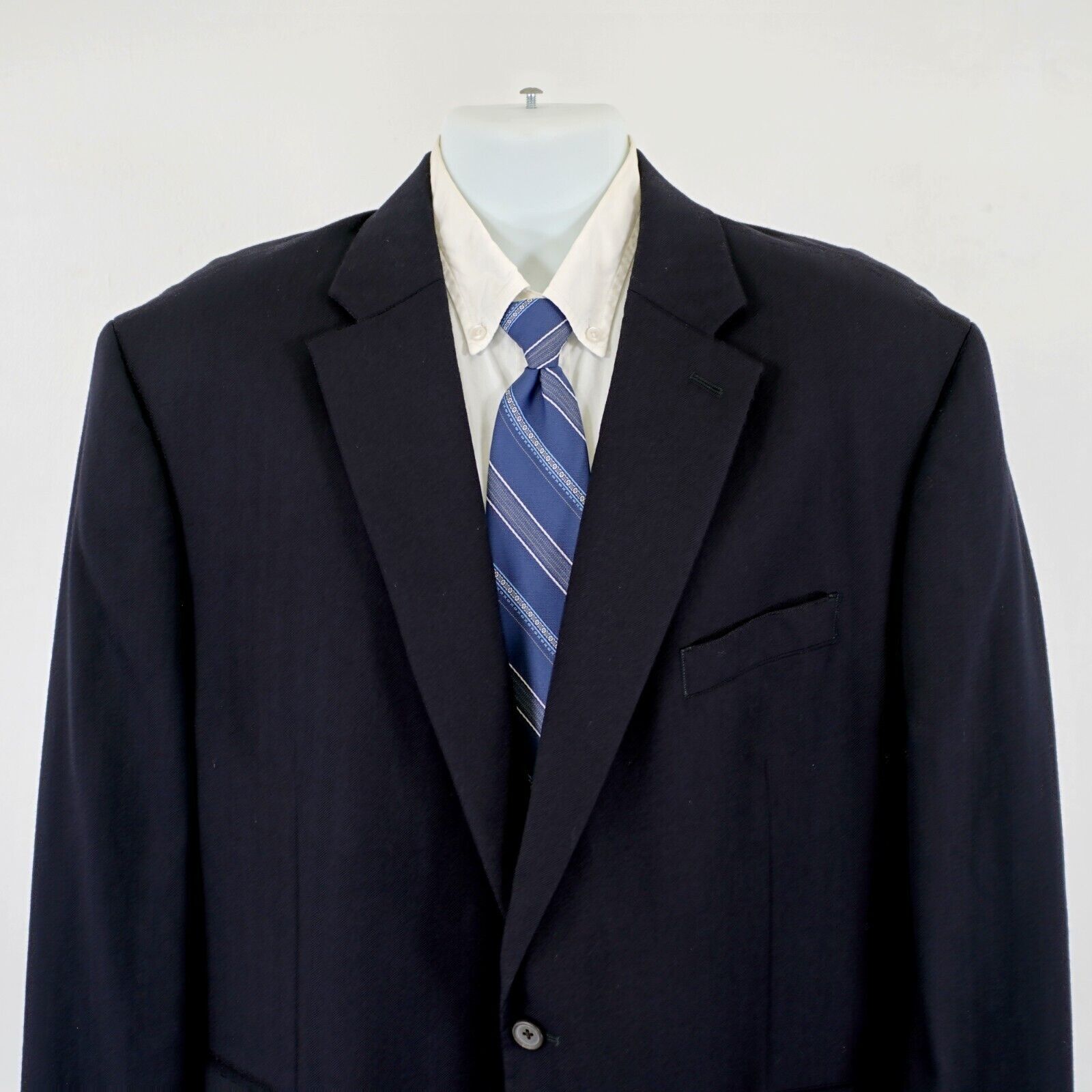 Lauren Ralph Lauren 48L Blue Herringbone Thick Wool Sport Co