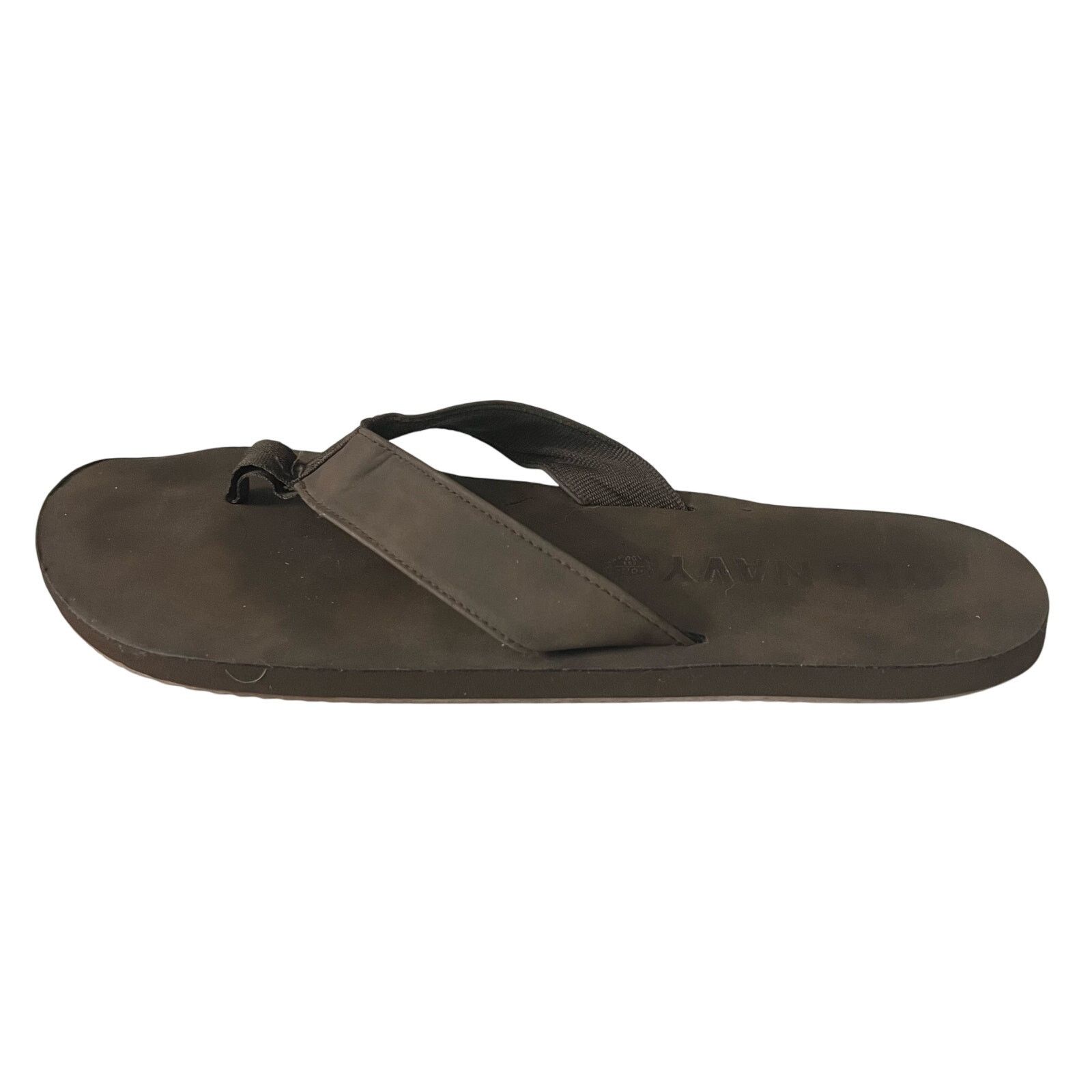 Old Navy OLD NAVY Men’s Faux Leather Brown Flip Flops Sandals 13-14 Size US 13 / EU 46 - 1 Thumbnail