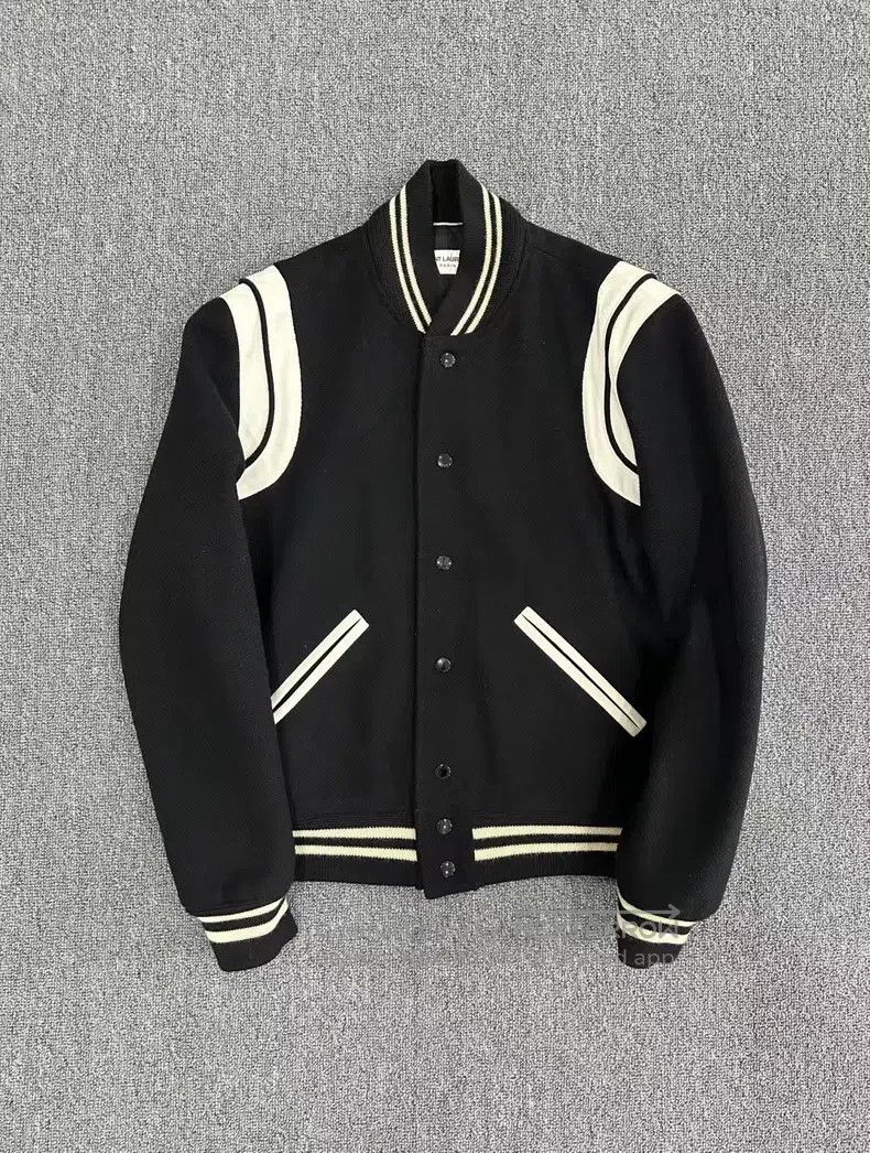 Saint Laurent Paris Classic black and white baseball suit