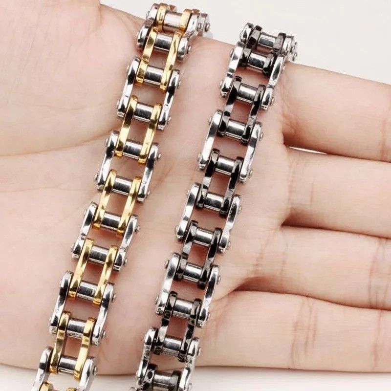 Vintage Steel Biker Chain Bracelet Size ONE SIZE - 2 Thumbnail