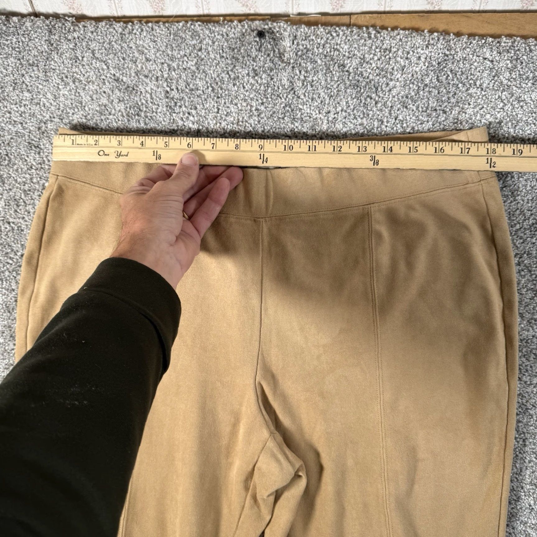 Vintage Zenergy by Chico's Ankle Pants Women Size 2 Beige Knit Solid Office Casual Minimalist Capsule Ponte Knit Size 26" / US 2 / IT 38 - 2 Thumbnail