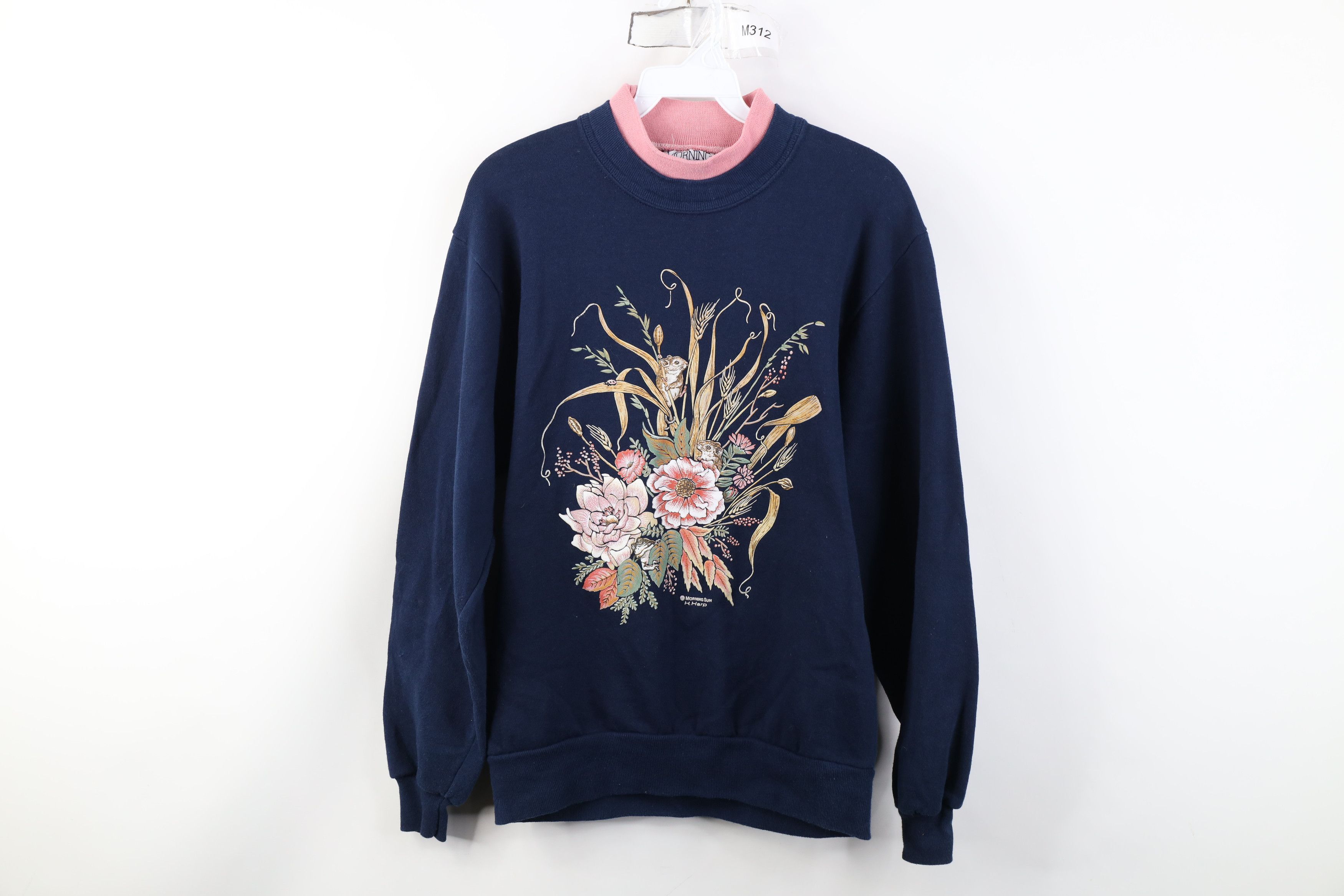 Vintage Vintage 90s Streetwear Nature Fall Sweatshirt Blue USA Size S / US 4 / IT 40 - 1 Thumbnail