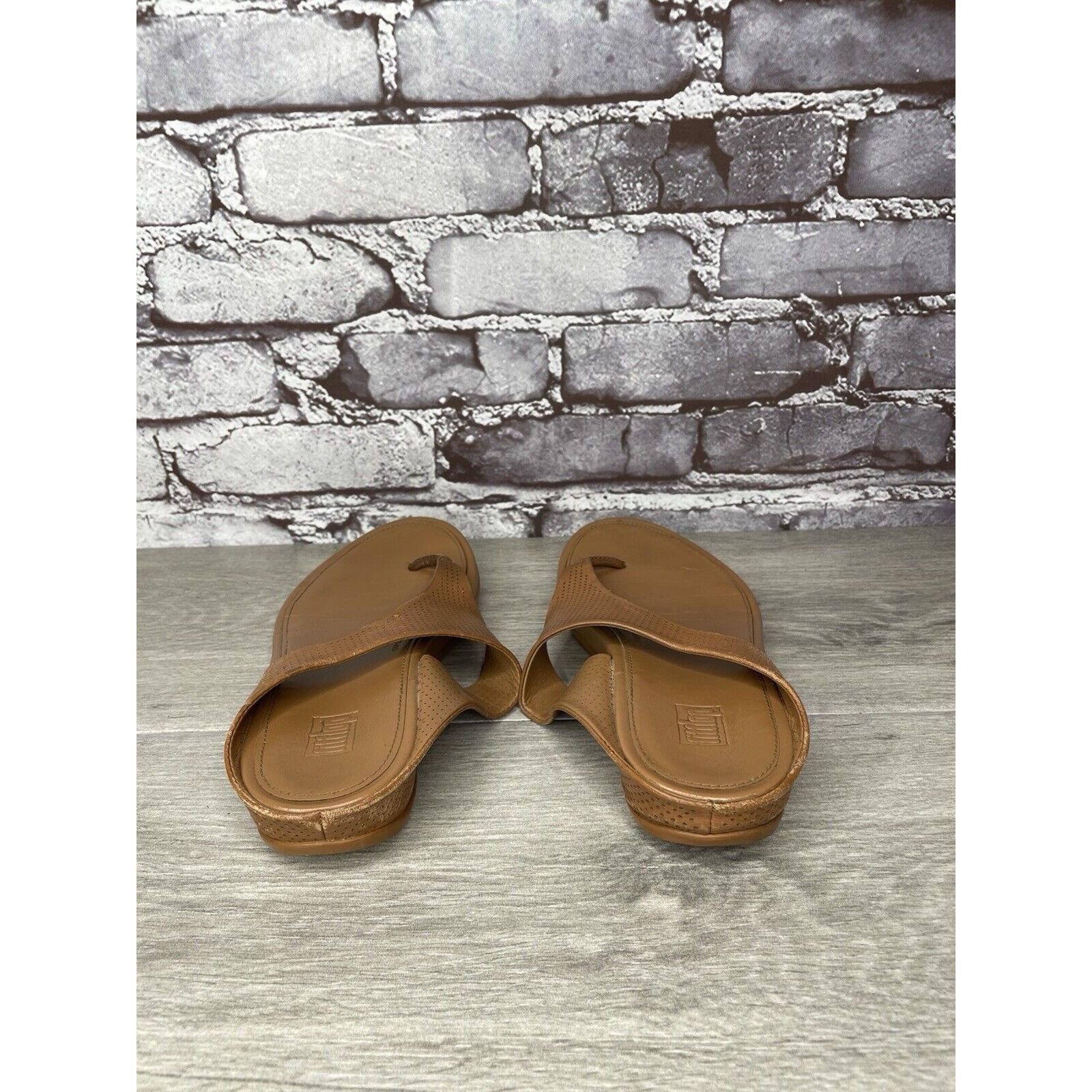 Other FITFLOP V35-592 Brown Leather Flip Flops Wedge Sandals Wome Size US 8 / IT 38 - 4 Thumbnail