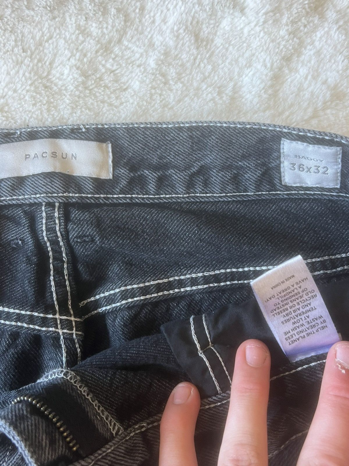 Pacsun × Vintage Black cargo/double knee pants Size US 36 / EU 52 - 4 Thumbnail