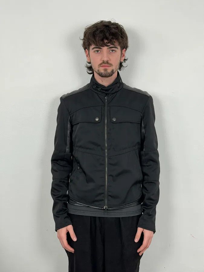 Gianfranco Ferre 2000s Gianfranco Ferré Black Nylon & Leather Bomber Jacket Size US M / EU 48-50 / 2 - 2 Thumbnail