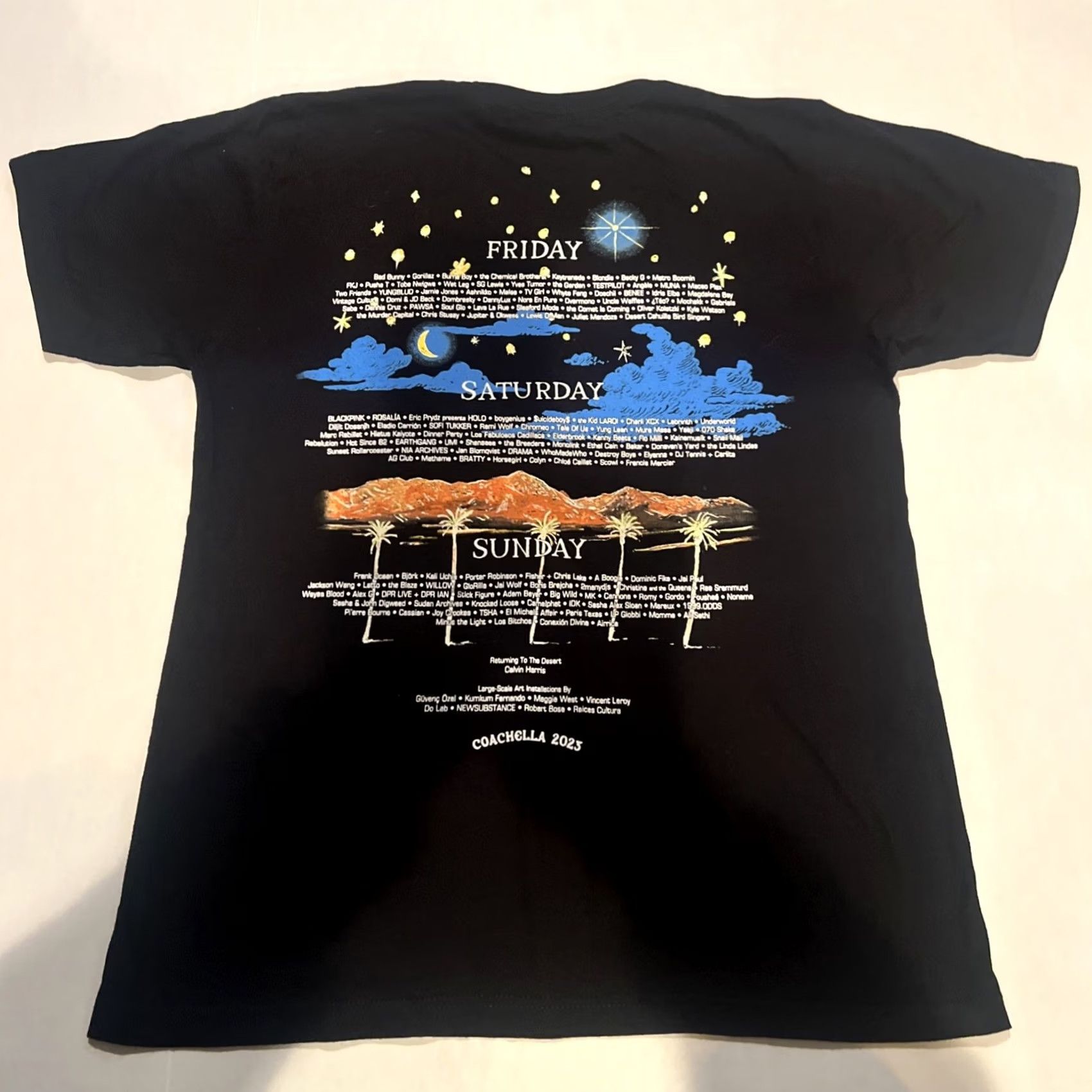 Vintage VINTAGE Coachella Shirt Unisex Adults Regular Black Cotton Graphic Print 2020-2029 90s Music Logo Tee Mens Womens L Size US L / EU 52-54 / 3 - 4 Thumbnail