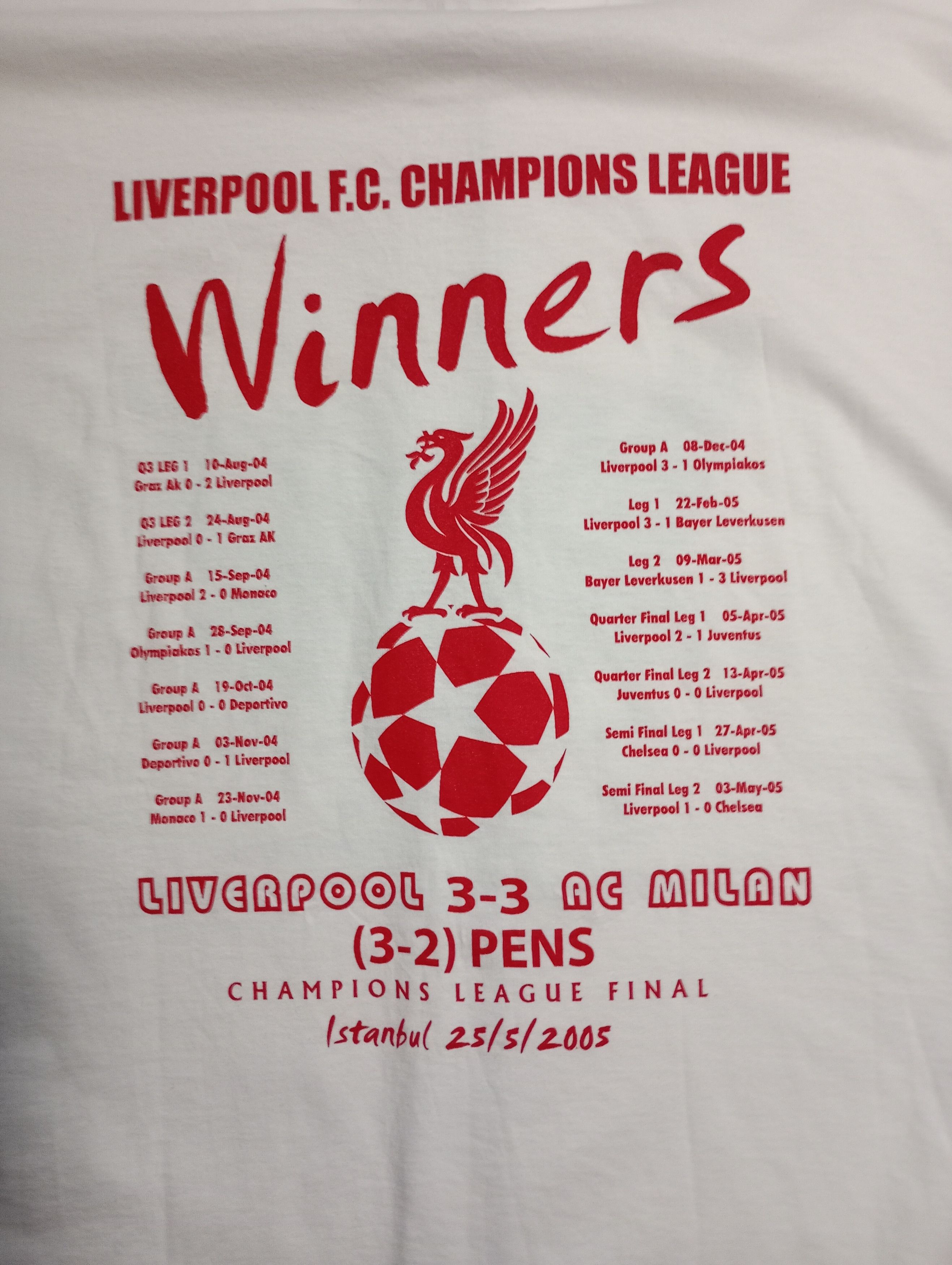 Fruit Of The Loom Fruit Of The Loom Liverpool Winner Champions League 2005 Size US XL / EU 56 / 4 - 12 Thumbnail