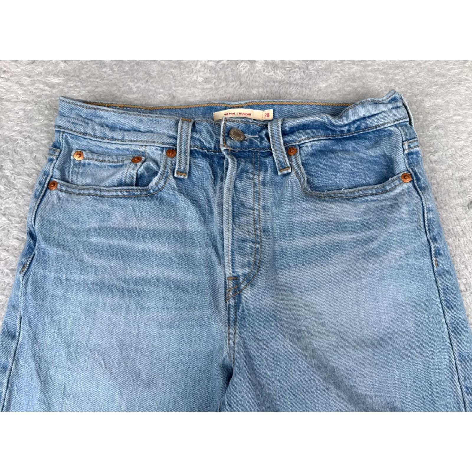 Levi's Levi's Jeans Womens 28 Blue Denim Wedgie Straight Distressed 28x26 Vintage No Size 28" / US 6 / IT 42 - 4 Thumbnail