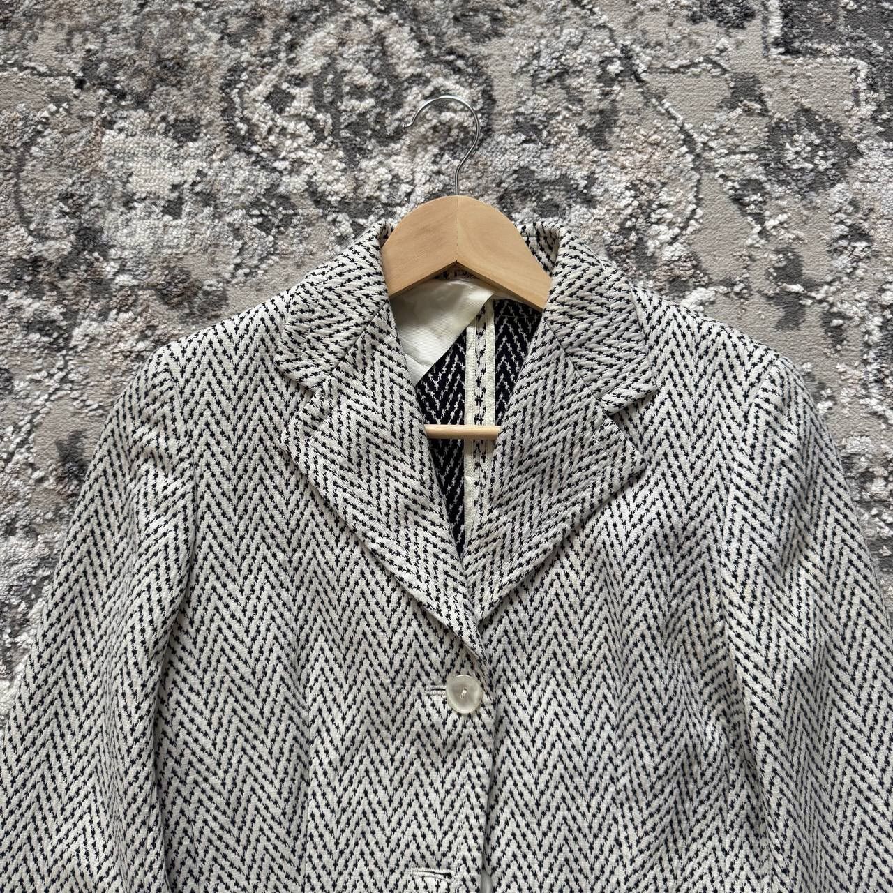 Max Mara Max Mara White & Black Cotton Blazer Size M / US 6-8 / IT 42-44 - 4 Thumbnail