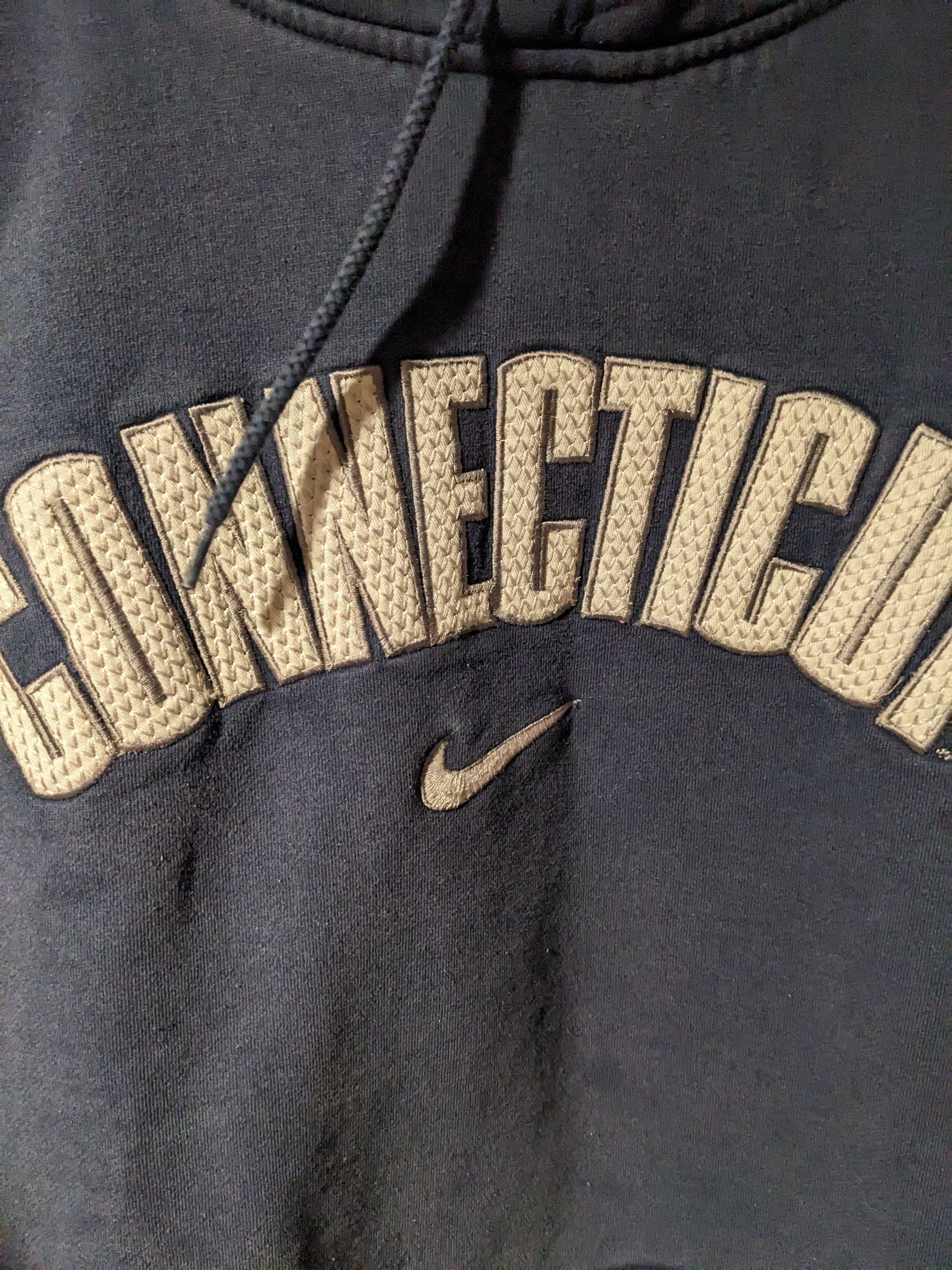 Nike × Vintage Vintage Y2K Connecticut University Nike Center Swoosh Hoodie Size US L / EU 52-54 / 3 - 2 Thumbnail
