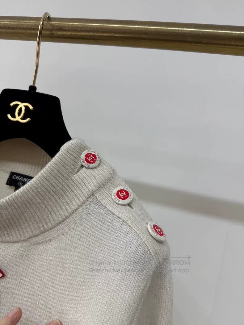 Chanel Chanel 23C sequin double C logo striped lace knitted sweat Size XS / US 0-2 / IT 36-38 - 3 Thumbnail