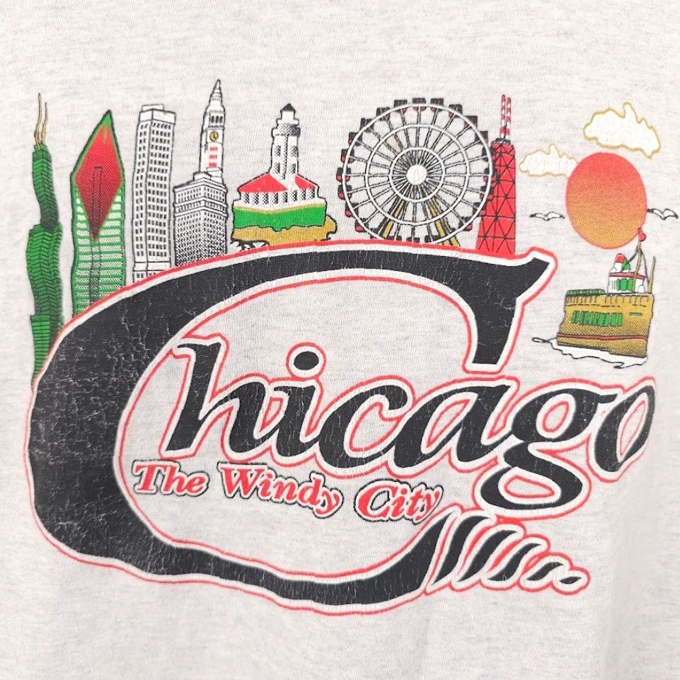 Gildan Chicago T Shirt Mens Size Large Gray Travel Destination Souvenir Tee Size US L / EU 52-54 / 3 - 3 Thumbnail