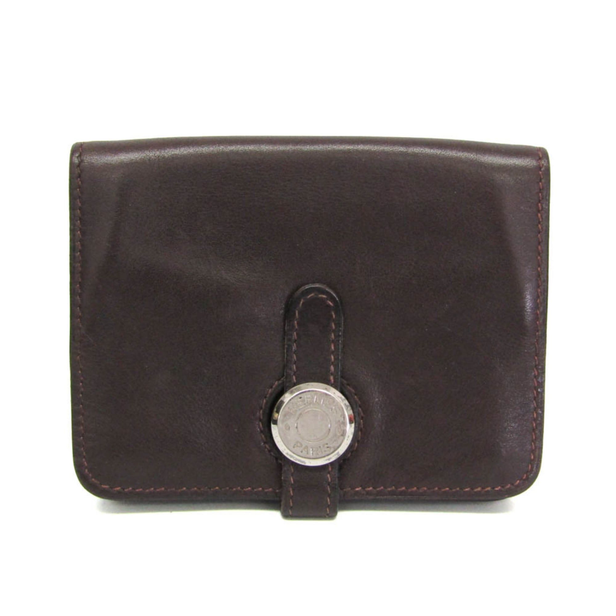 Hermes Hermes Dogon Swift Leather Card Case Dark Brown Size ONE SIZE - 1 Thumbnail