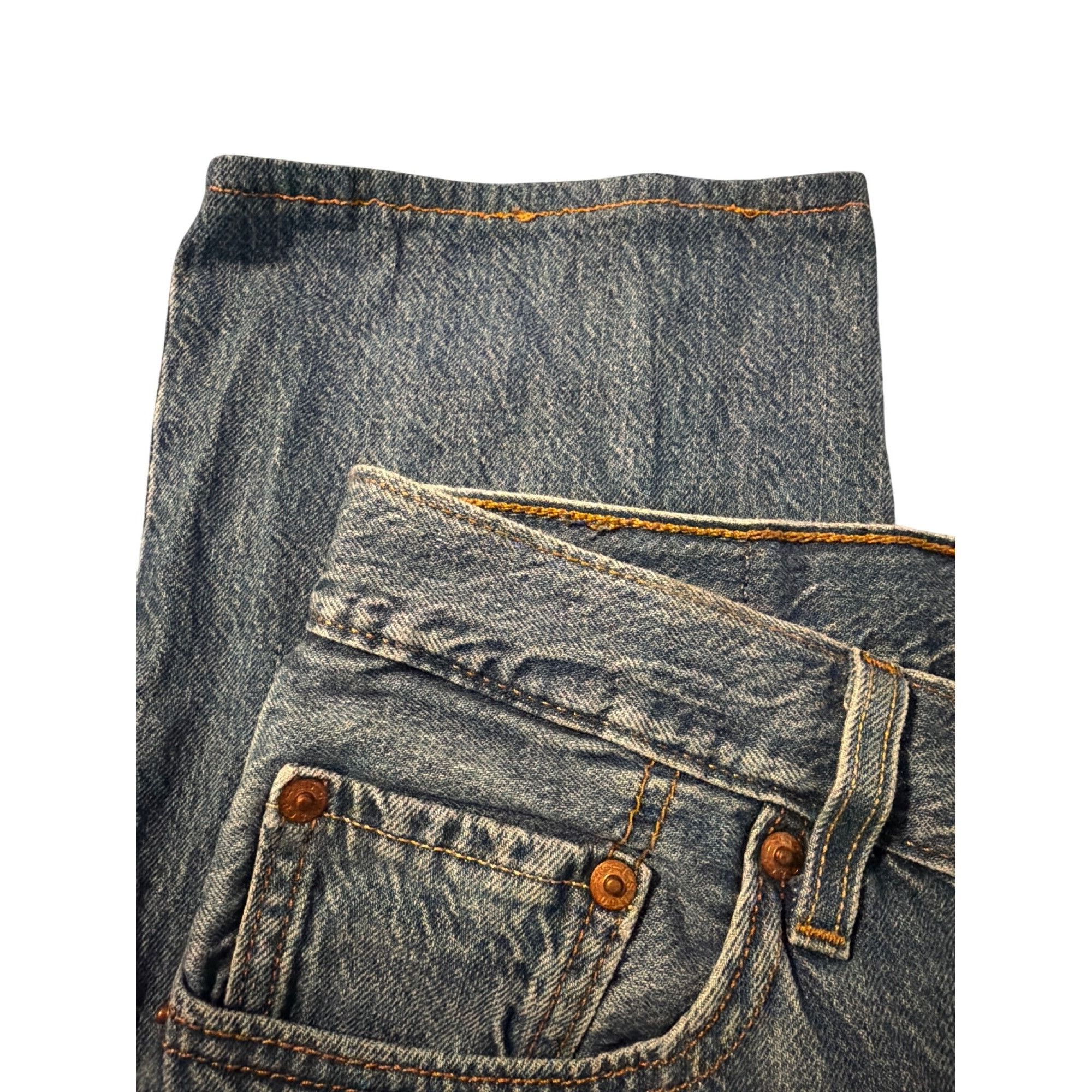Levi's Levis 501 Button Fly Distressed Blue Denim Jeans Holes Cotto Size US 28 / EU 44 - 3 Thumbnail