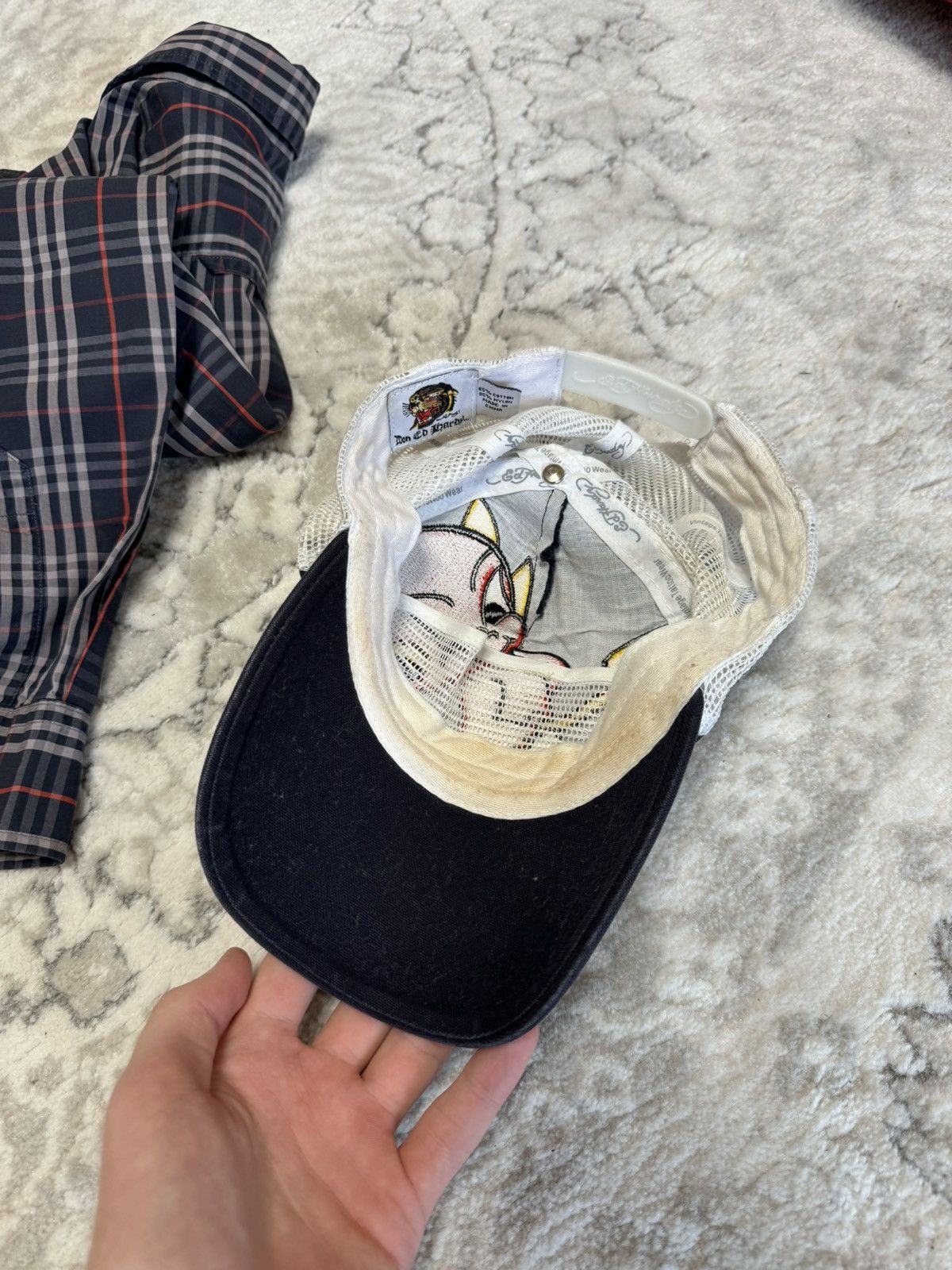 Christian Audigier × Ed Hardy Y2K Ed hardy sick tedman devil cap trucker hat black Size ONE SIZE - 5 Thumbnail