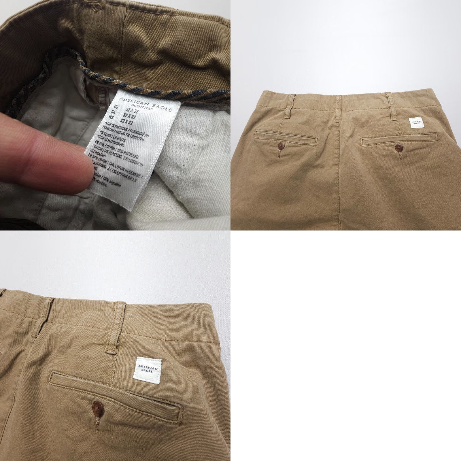 American Eagle Outfitters American Eagle Outfitters Mens Chino Pants 32 Regular Brown Twill Straight Inseam 30" Vintage No Size US 32 / EU 48 - 8 Thumbnail