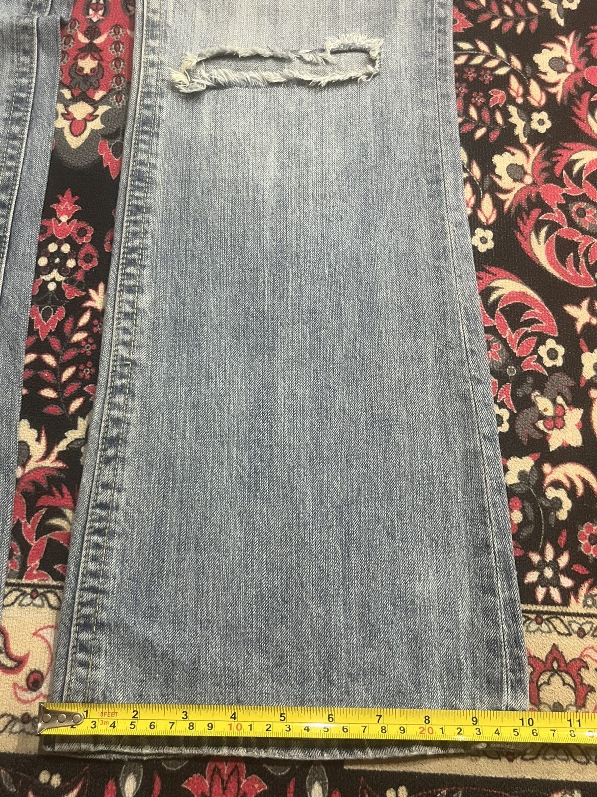 Japanese Brand Vintage Japanese Brand Oririn Blue Washed Ripped Flare Jeans Size US 34 / EU 50 - 14 Thumbnail