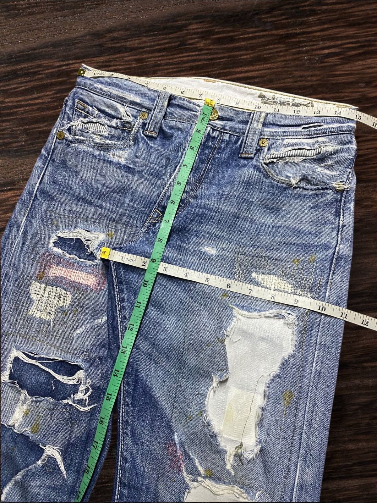 Levi's Vintage Levis 505 Ripped Patches Slim Straight Jeans Size US 30 / EU 46 - 18 Thumbnail