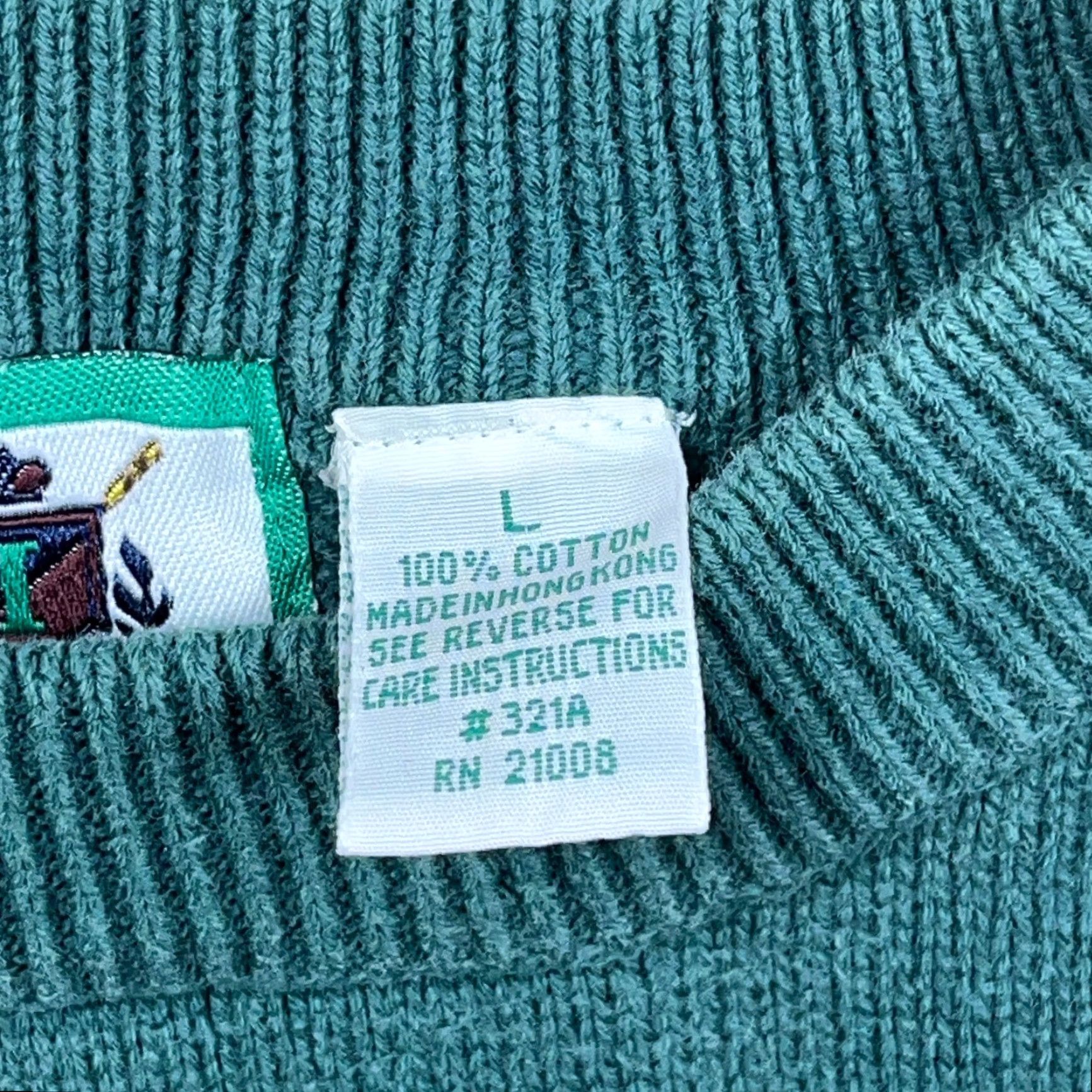 Izod VINTAGE IZOD Golf Sweater Men Large Green Heavy Knit Embroidered Grandpa 90s Size US L / EU 52-54 / 3 - 6 Thumbnail