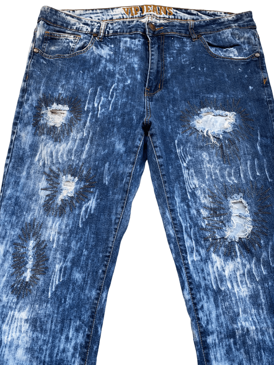If Six Was Nine × Japanese Brand Distressed Acid Wash Ripped Vip Jeans Size US 37 - 4 Thumbnail