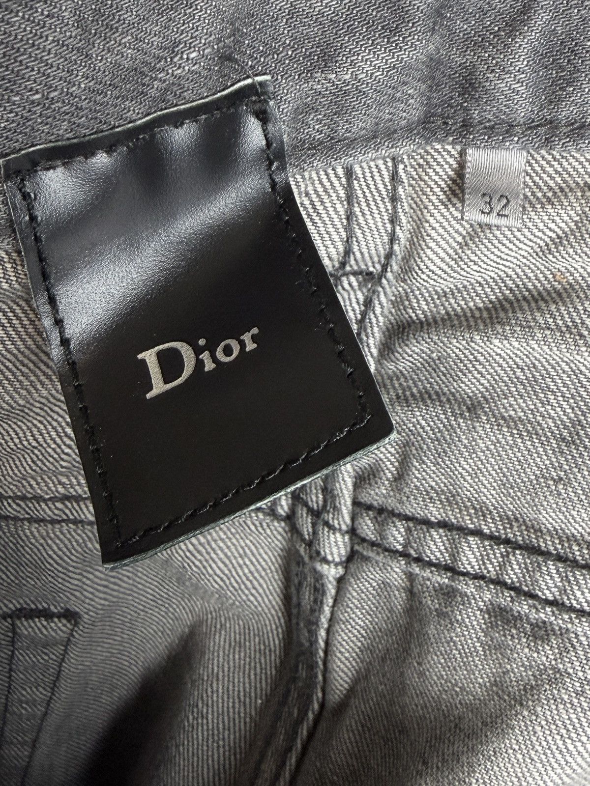 Dior × Hedi Slimane SS05 Dior Homme Beck Glitter Wax Coated Whisker Denim Jeans Size US 32 / EU 48 - 9 Thumbnail