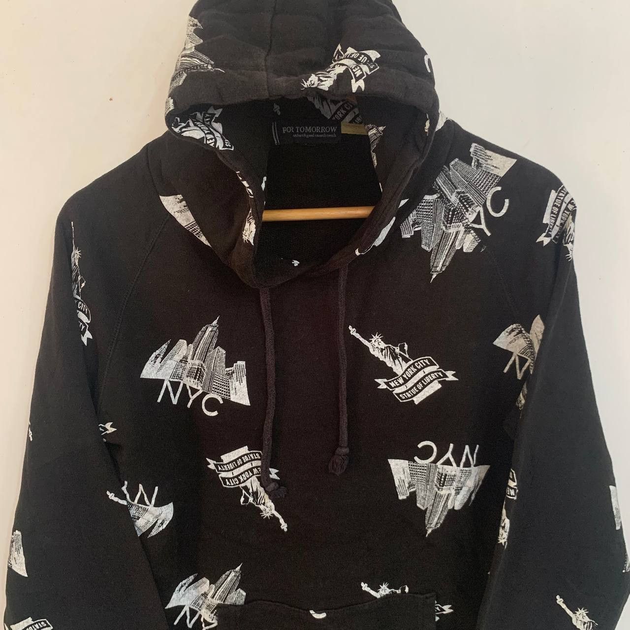 Vintage Vintage NYC hoodie Sweatshirt Full print black Size US M / EU 48-50 / 2 - 3 Thumbnail