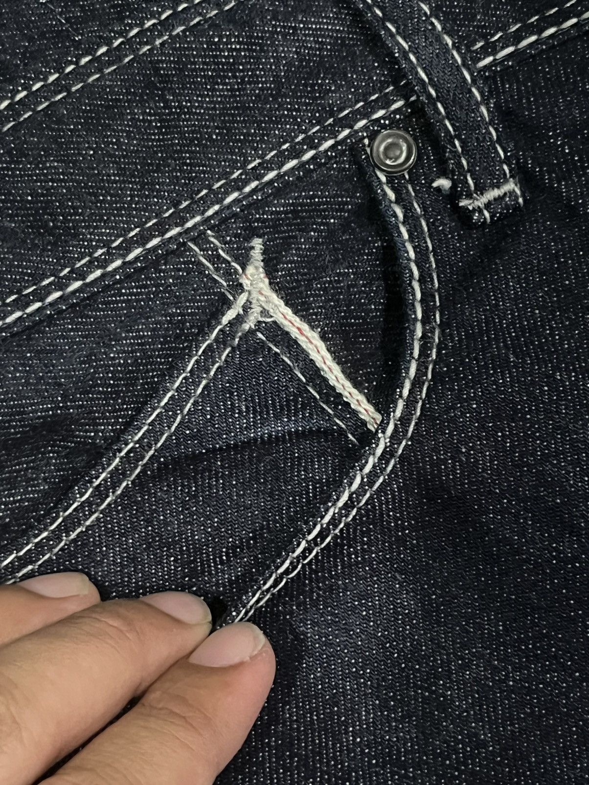 GOSTAR DE FUGA × If Six Was Nine × Le Grande Bleu (L.G.B.) Japanese Gostar De Fuga Dark Washed Selvedge Button Fly Jean Size US 32 / EU 48 - 8 Thumbnail