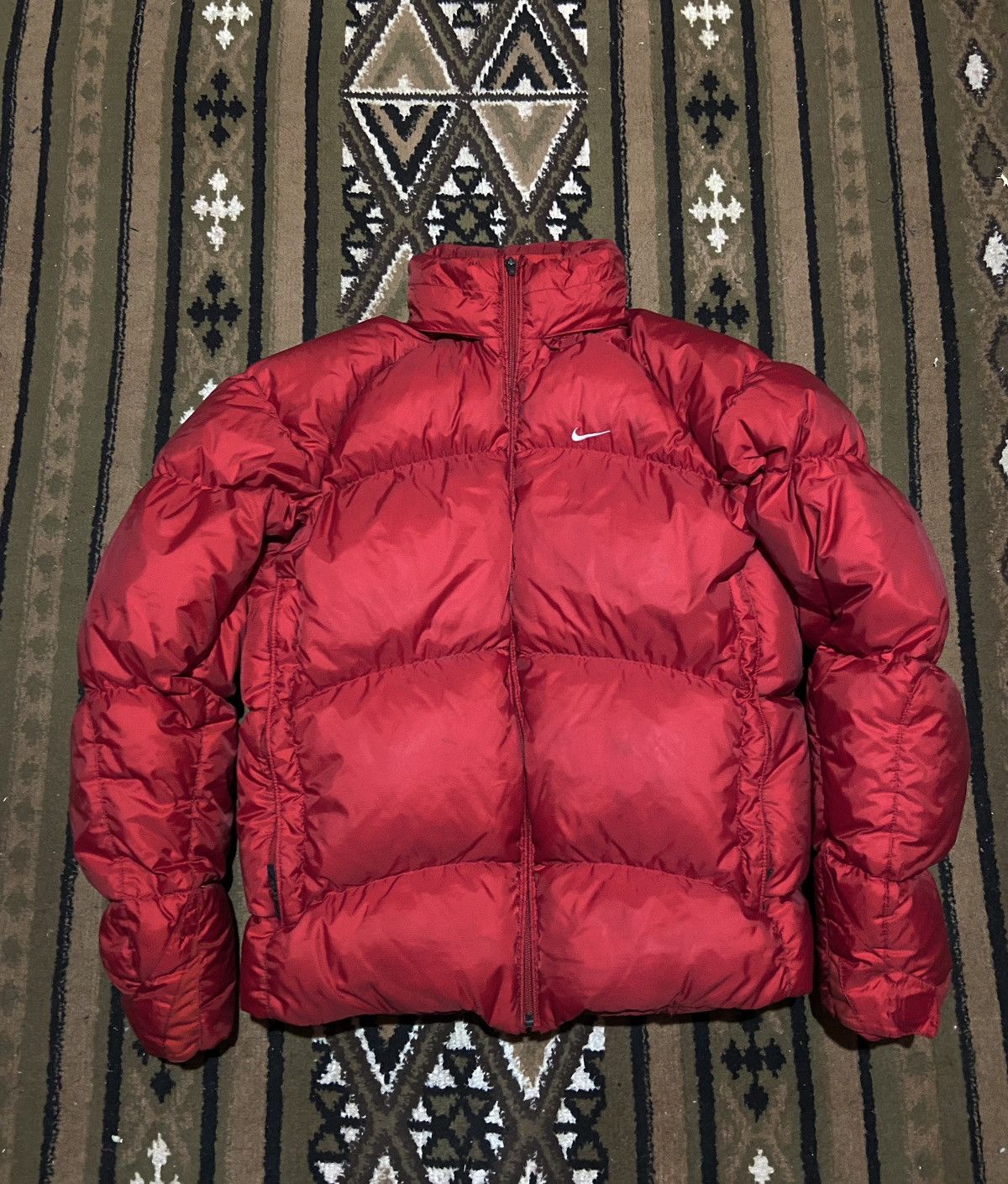 image of 00S Nike Goose Down Red Puffer Jacket, Men's (Size Large)