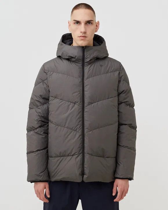 Goldwin Men's Rip-Stop Down Parka Jacket - Khaki Grey Size US M / EU 48-50 / 2 - 1 Thumbnail