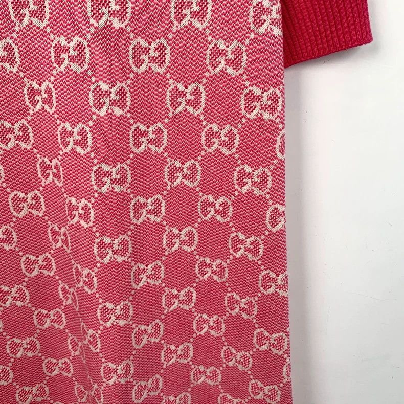 Gucci GucciPink logo jacquart full-print wool round-neck short-sl Size XS / US 0-2 / IT 36-38 - 4 Thumbnail