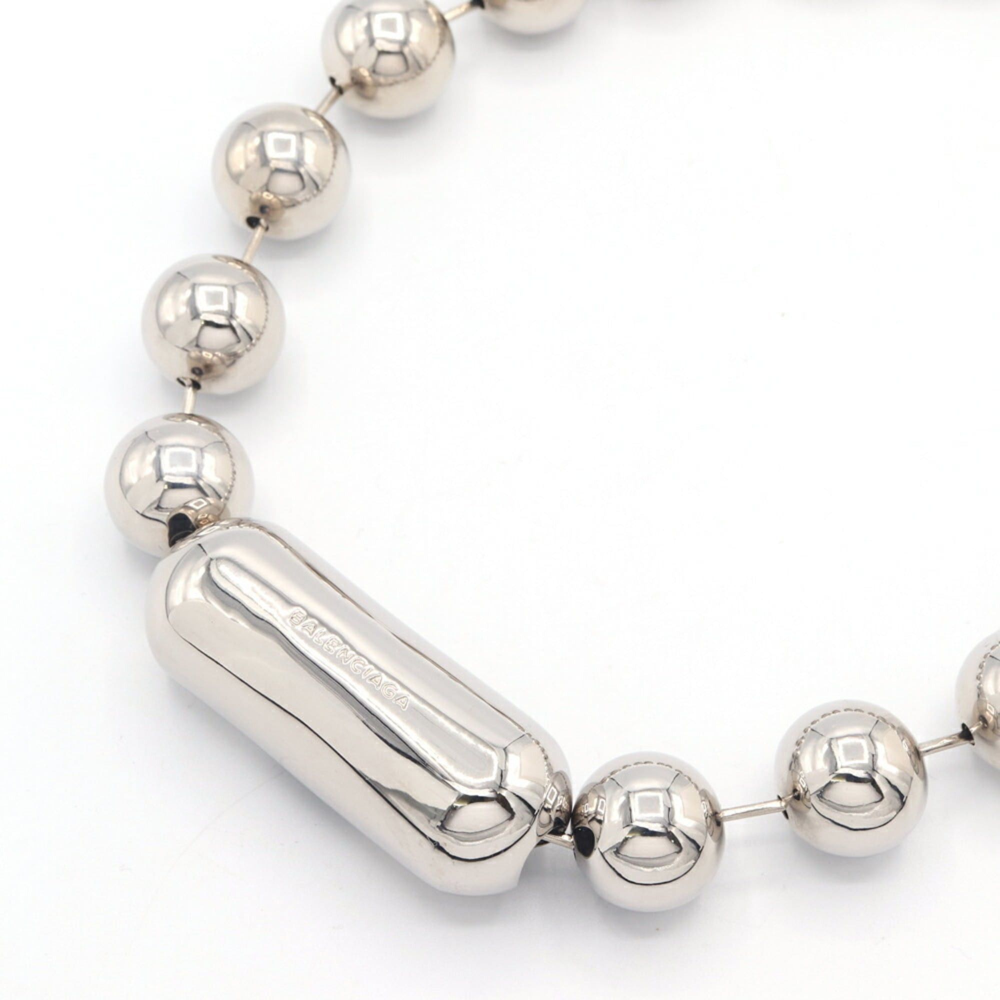 Balenciaga Balenciaga necklace ball chain silver metal pendant choker large women's BALENCIAGA Size ONE SIZE - 1 Thumbnail